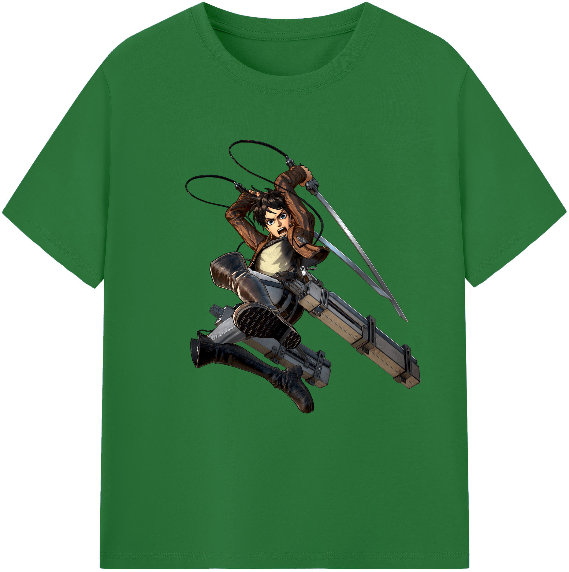 （画像用） 進撃の巨人 エレン･イェーガー Attack on Titan Eren Jäger 綿100％半袖Tシャツ（フロントプリント）