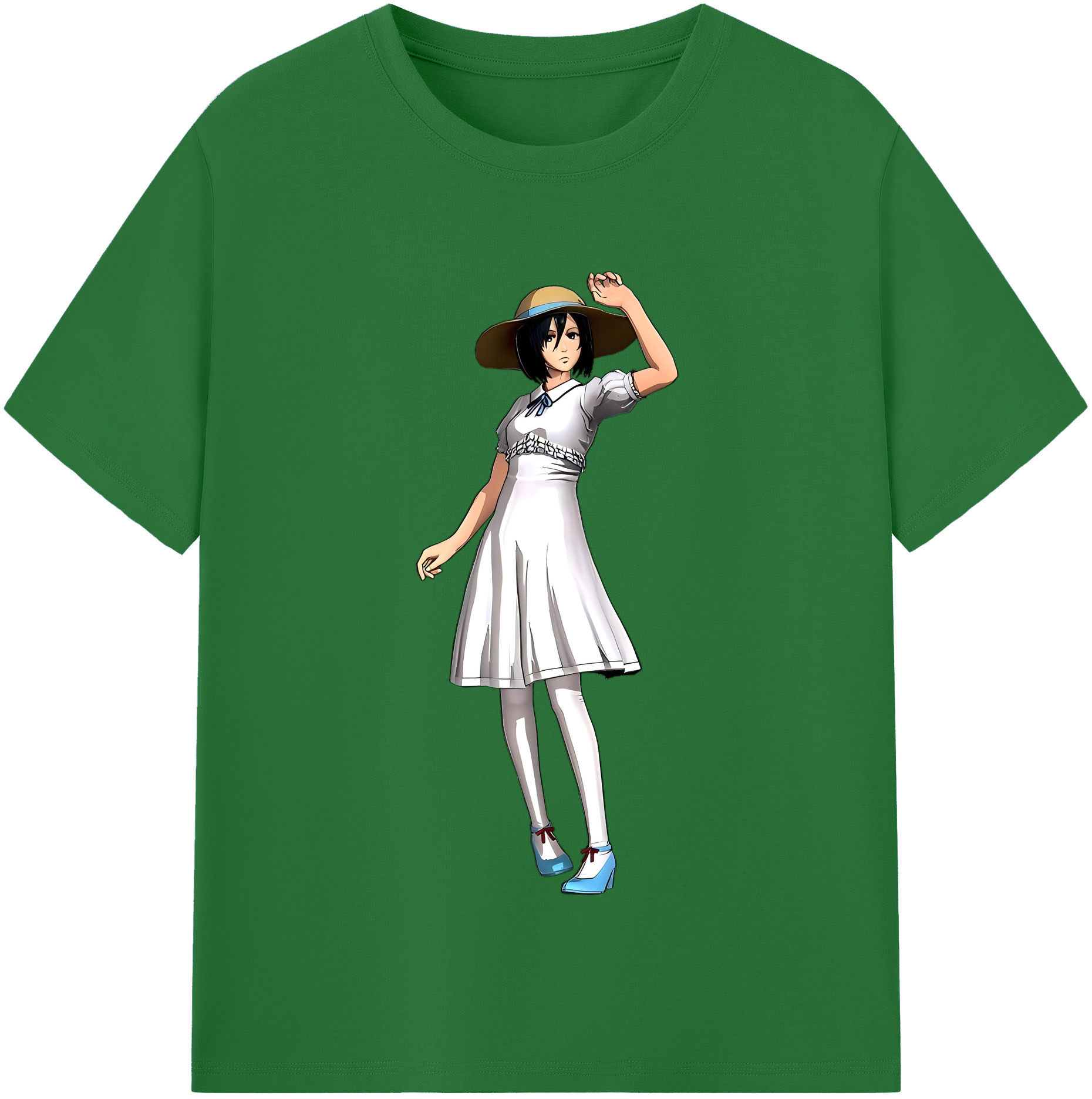 （画像用） 進撃の巨人 ミカサ·アッカーマン Attack on Titan Mikasa Ackerman 綿100％半袖Tシャツ（フロントプリント）