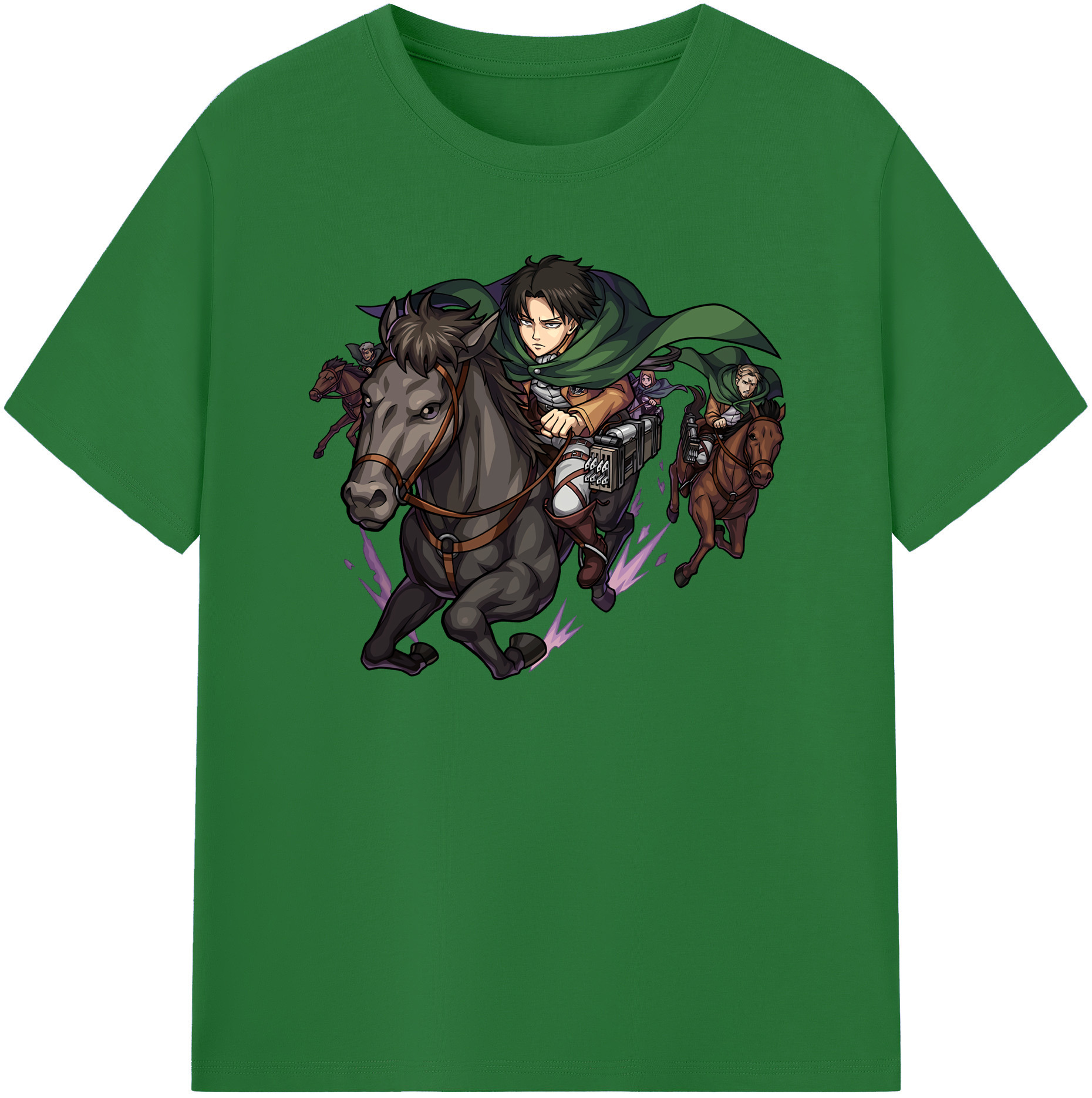 （画像用） 進撃の巨人 リヴァイ·アッカーマン Attack on Titan Levi Ackerman 綿100％半袖Tシャツ（フロントプリント）