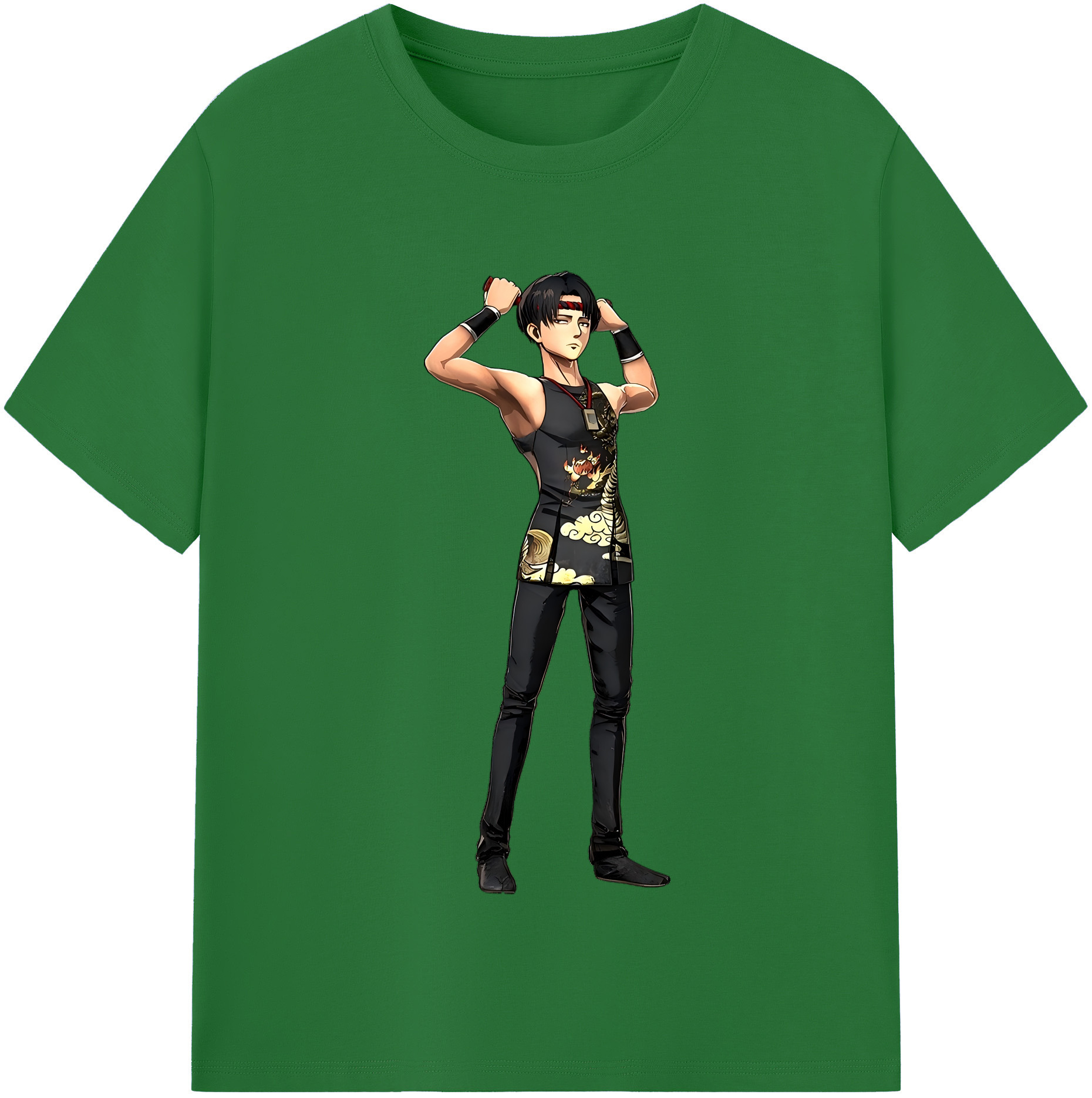 （画像用） 進撃の巨人 リヴァイ·アッカーマン Attack on Titan Levi Ackerman 綿100％半袖Tシャツ（フロントプリント）