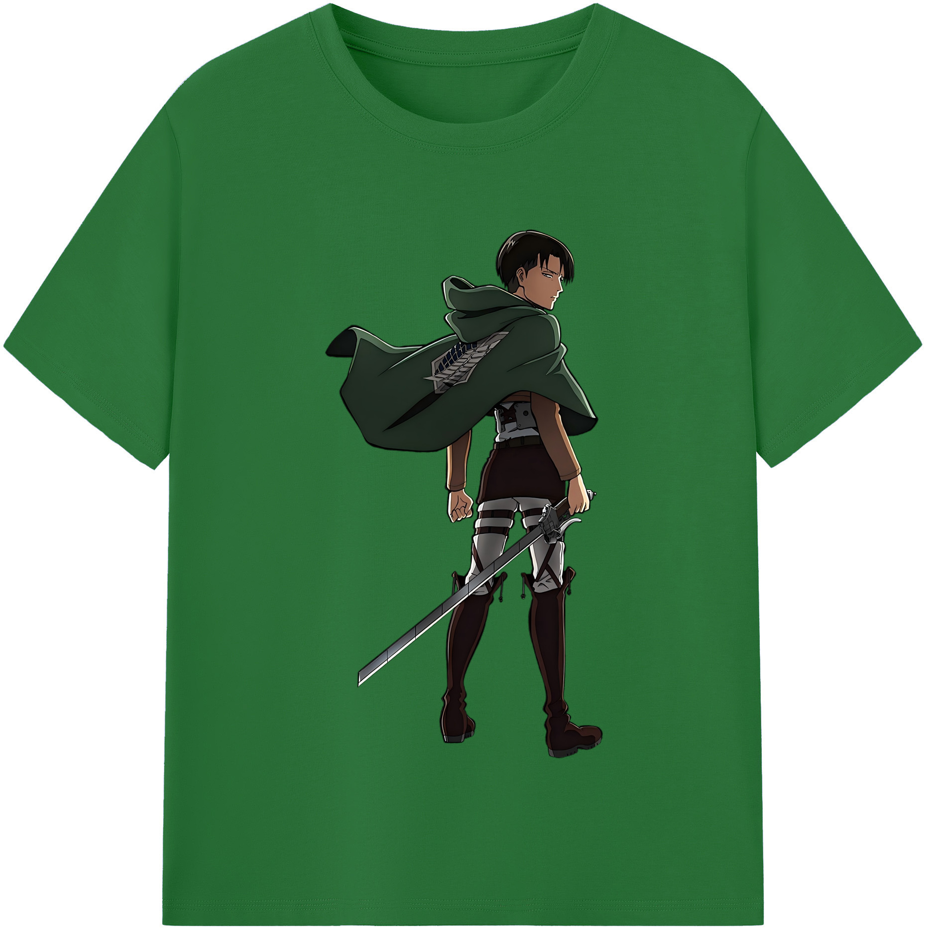 （画像用） 進撃の巨人 リヴァイ·アッカーマン Attack on Titan Levi Ackerman 綿100％半袖Tシャツ（フロントプリント）
