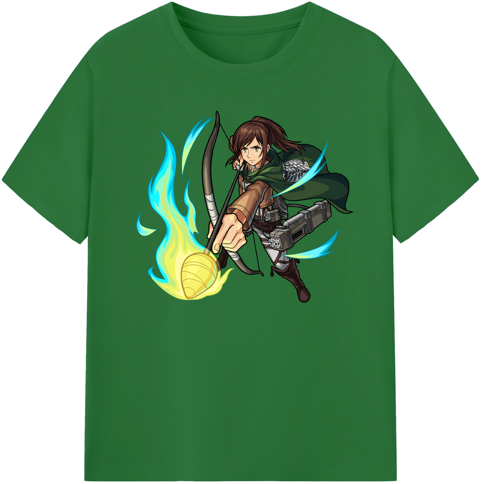 （画像用） 進撃の巨人 サシャ·ブラウス Attack on Titan Sasha Blaus 綿100％半袖Tシャツ（フロントプリント）