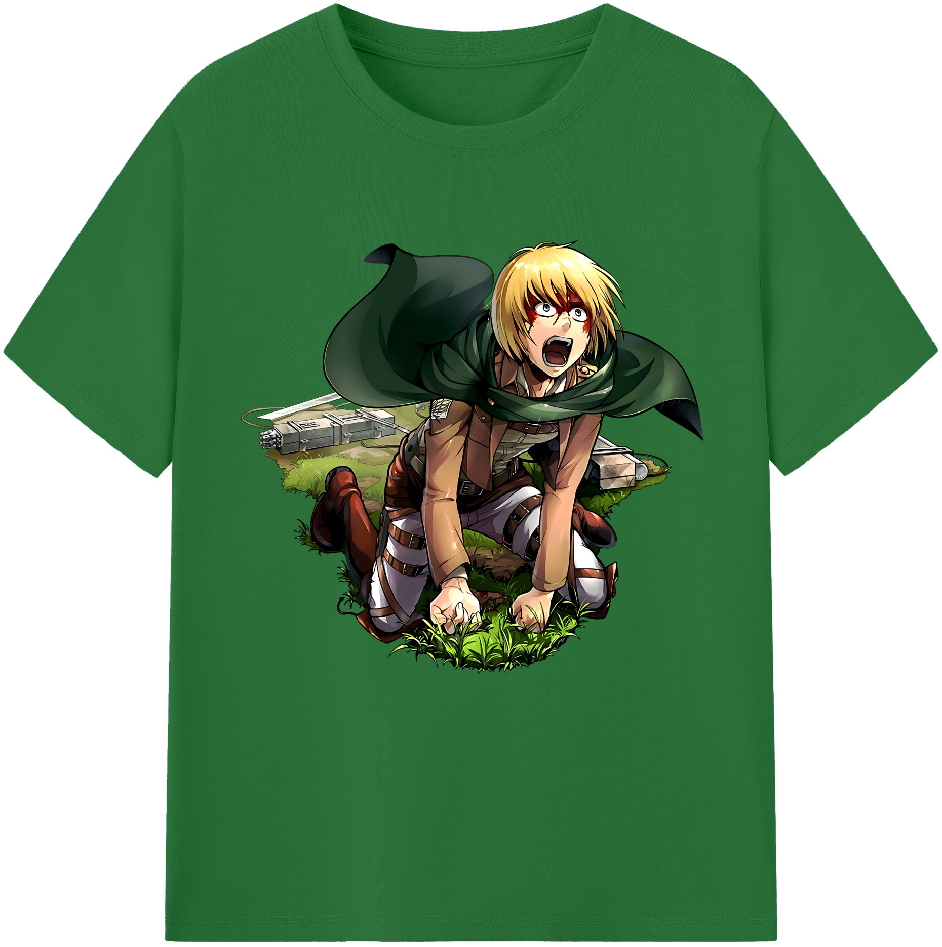 （画像用） 進撃の巨人 アルミン·アルレルト Attack on Titan Armin Arlert 綿100％半袖Tシャツ（フロントプリント）