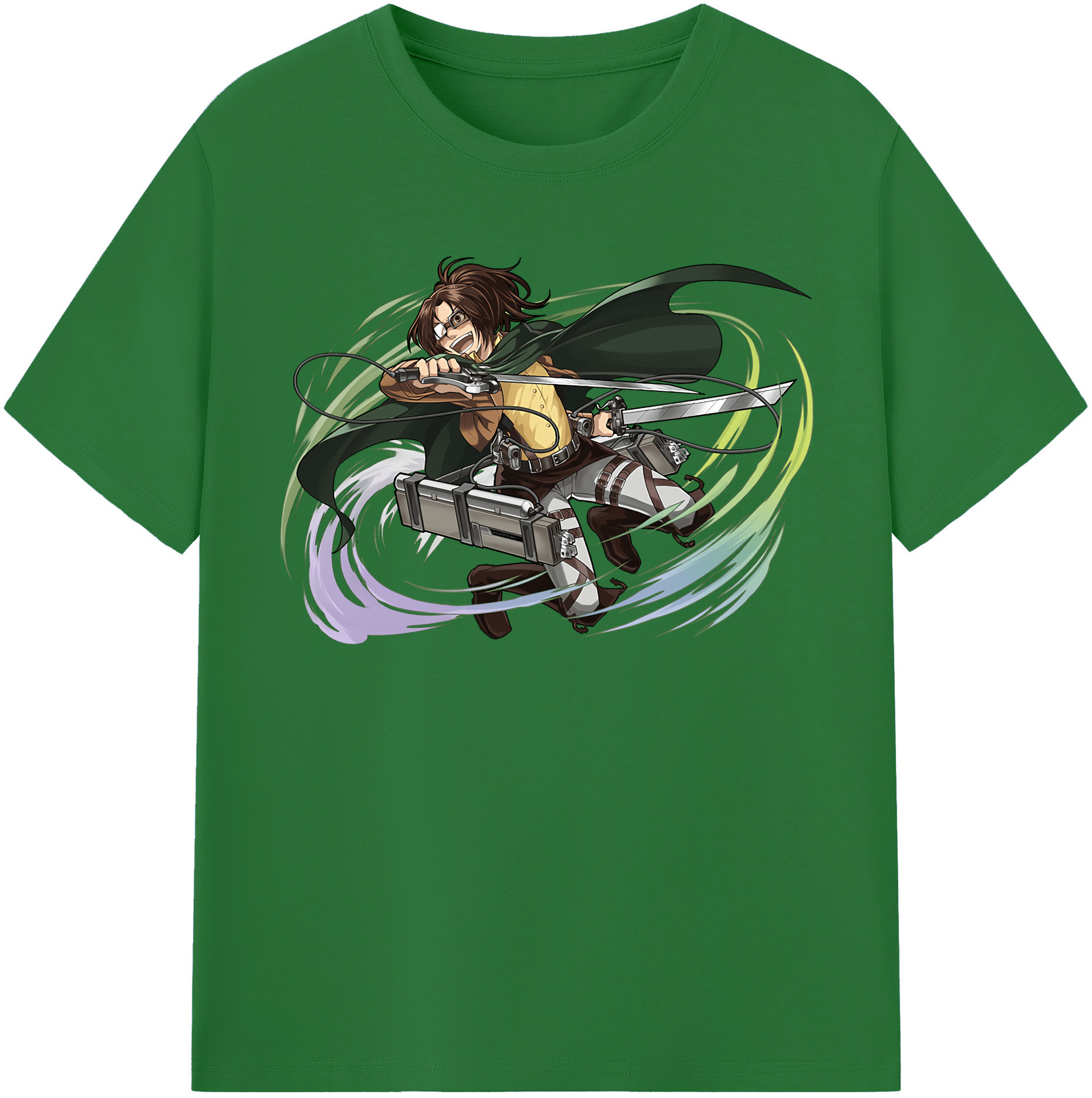 （画像用） 進撃の巨人 ハンジ·ゾエ Attack on Titan Hanji Zoe 綿100％半袖Tシャツ（フロントプリント）