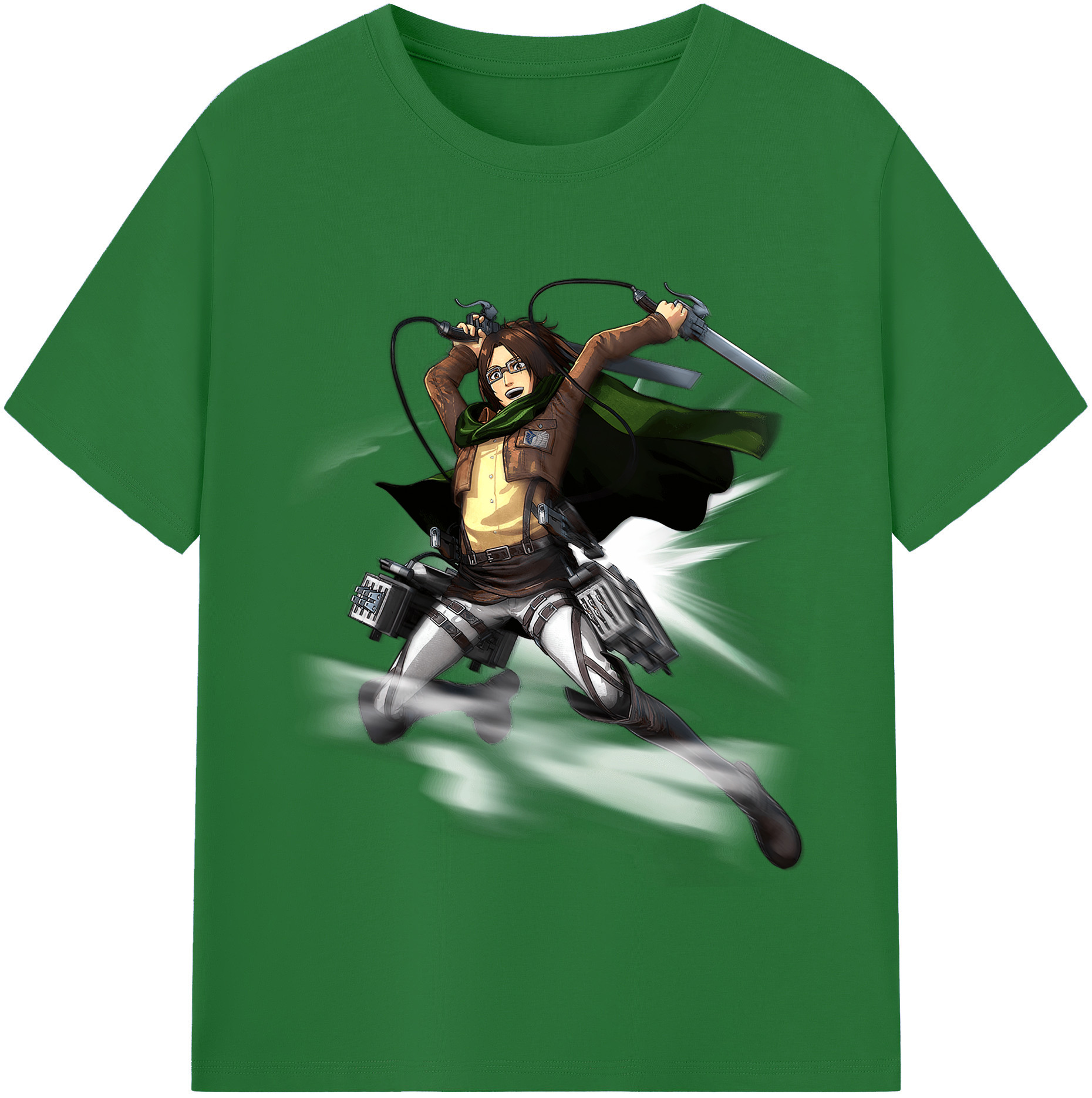 （画像用） 進撃の巨人 ハンジ·ゾエ Attack on Titan Hanji Zoe 綿100％半袖Tシャツ（フロントプリント）