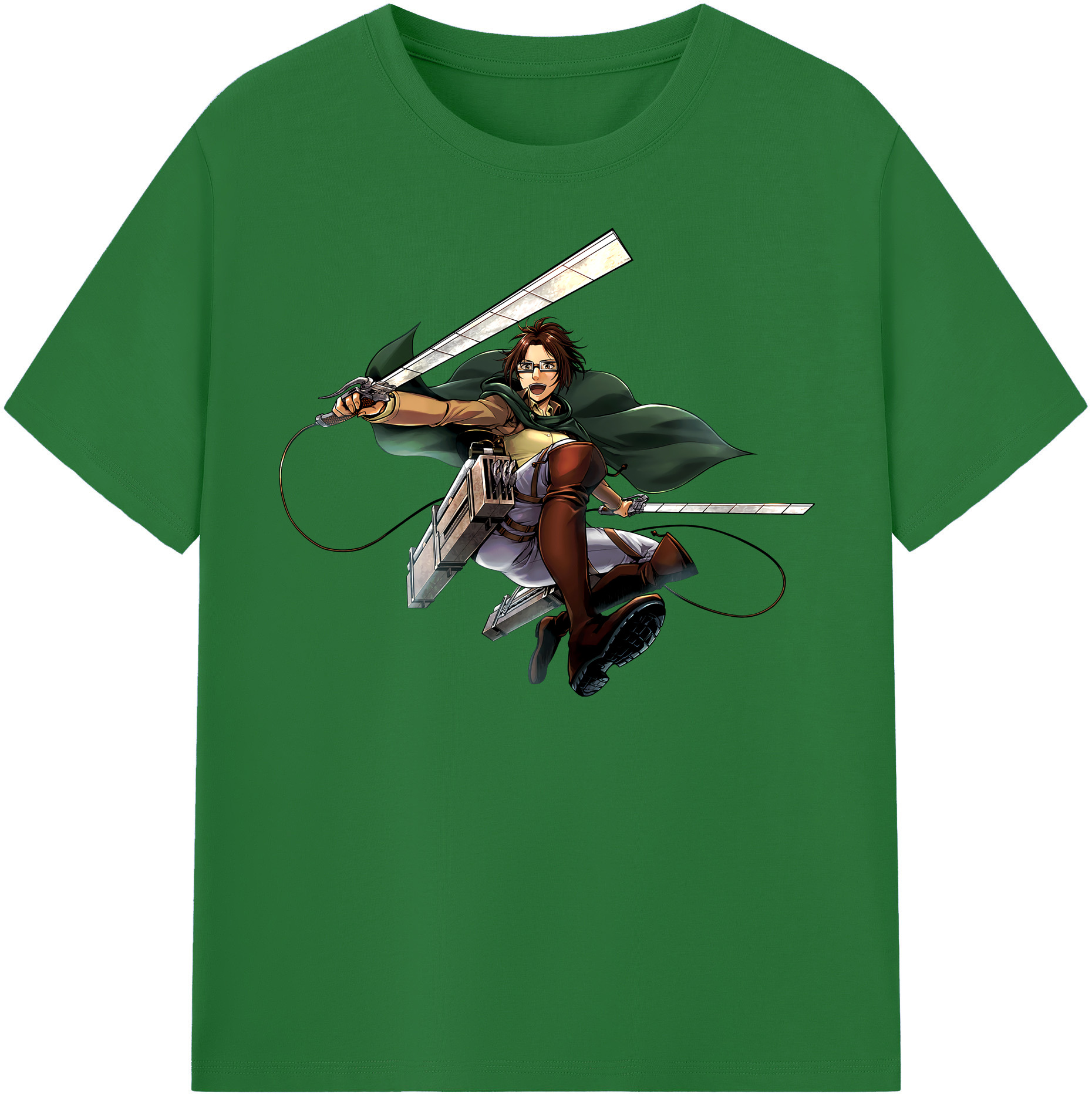 （画像用） 進撃の巨人 ハンジ·ゾエ Attack on Titan Hanji Zoe 綿100％半袖Tシャツ（フロントプリント）