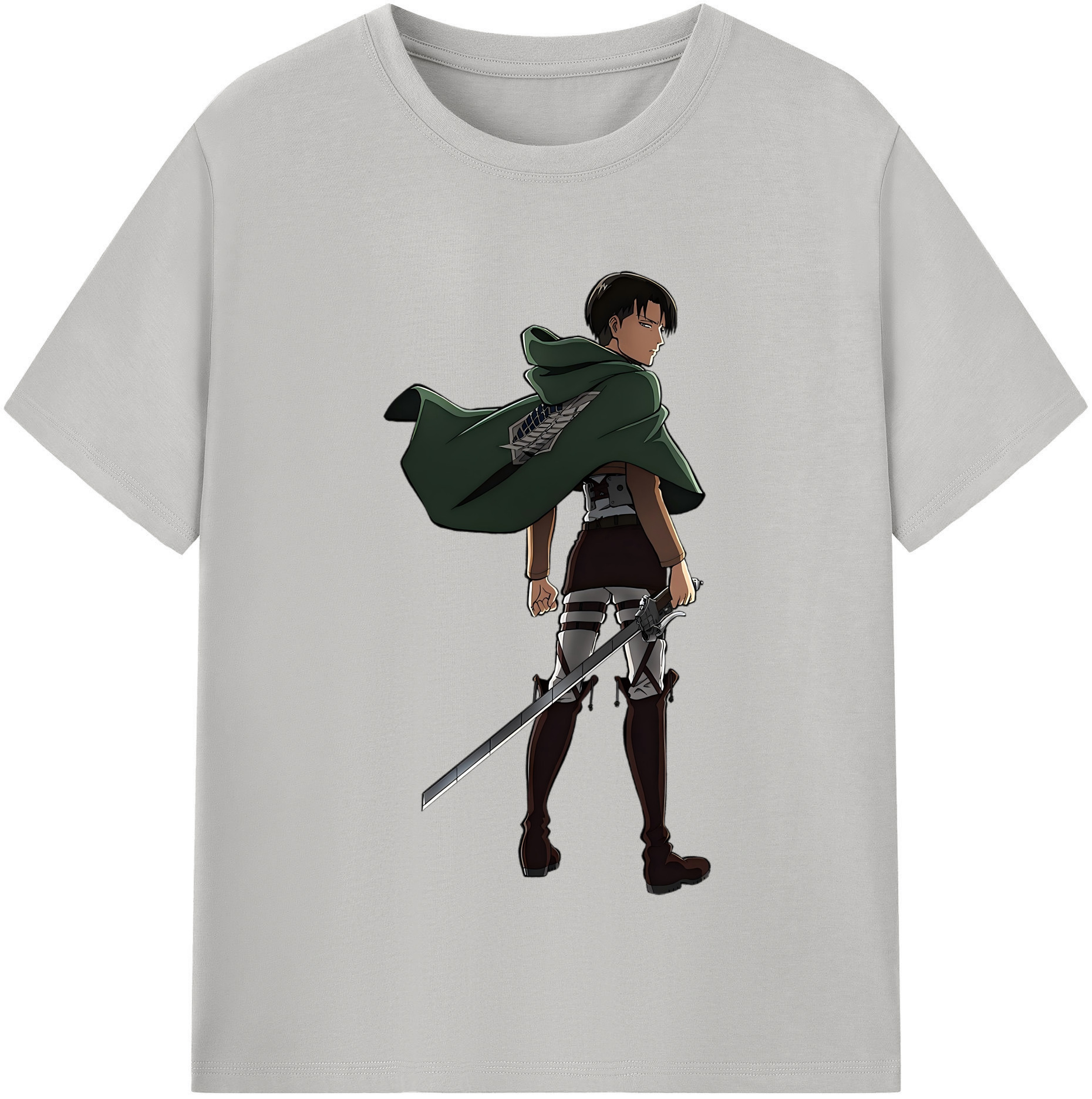 （画像用） 進撃の巨人 リヴァイ·アッカーマン Attack on Titan Levi Ackerman 綿100％半袖Tシャツ（フロントプリント）