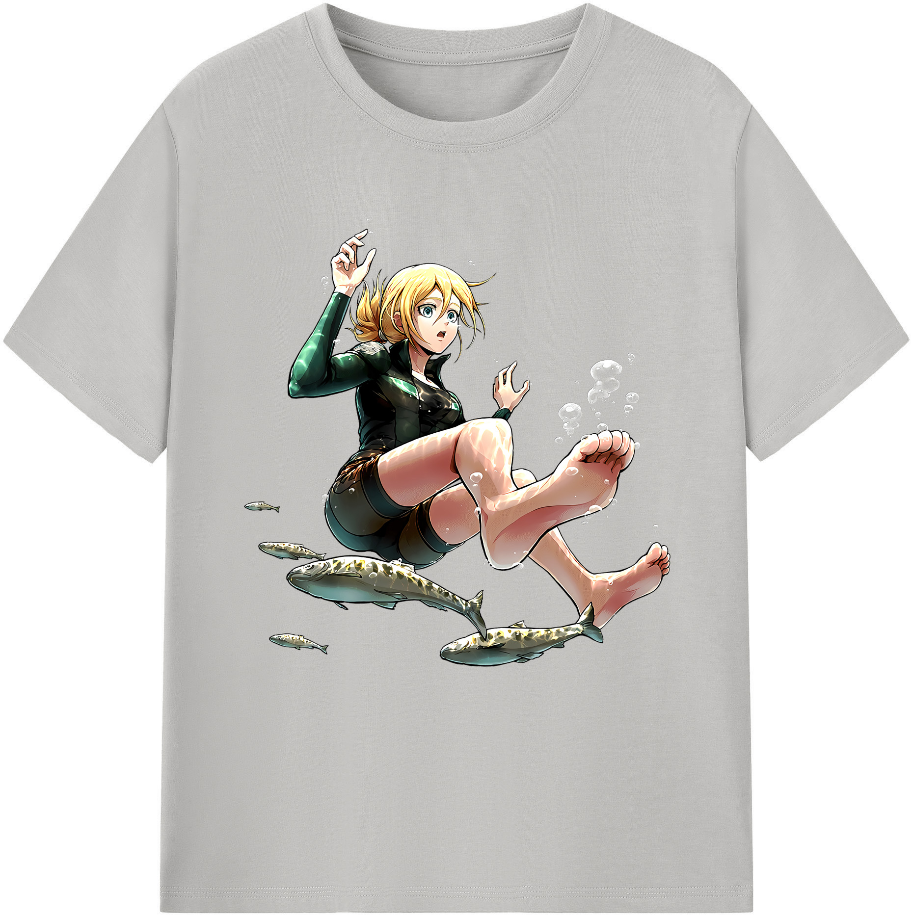 （画像用） 進撃の巨人 クリスタ·レンズ Attack on Titan Christa Lenz 綿100％半袖Tシャツ（フロントプリント）