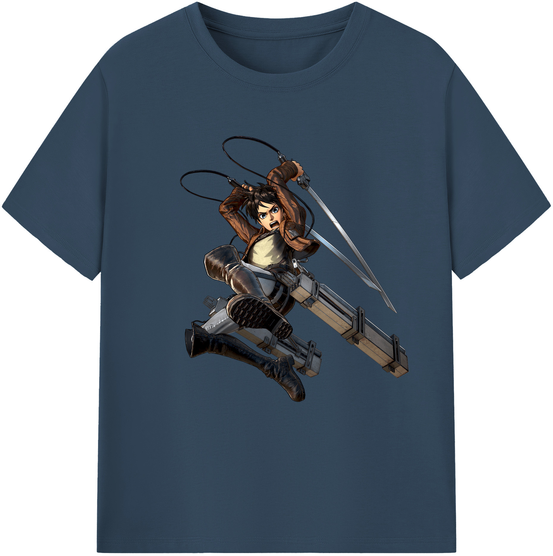 （画像用） 進撃の巨人 エレン･イェーガー Attack on Titan Eren Jäger 綿100％半袖Tシャツ（フロントプリント）