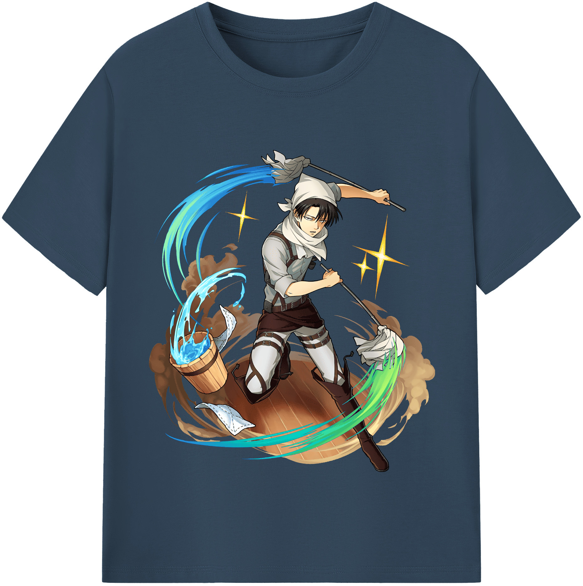 （画像用） 進撃の巨人 リヴァイ·アッカーマン Attack on Titan Levi Ackerman 綿100％半袖Tシャツ（フロントプリント）