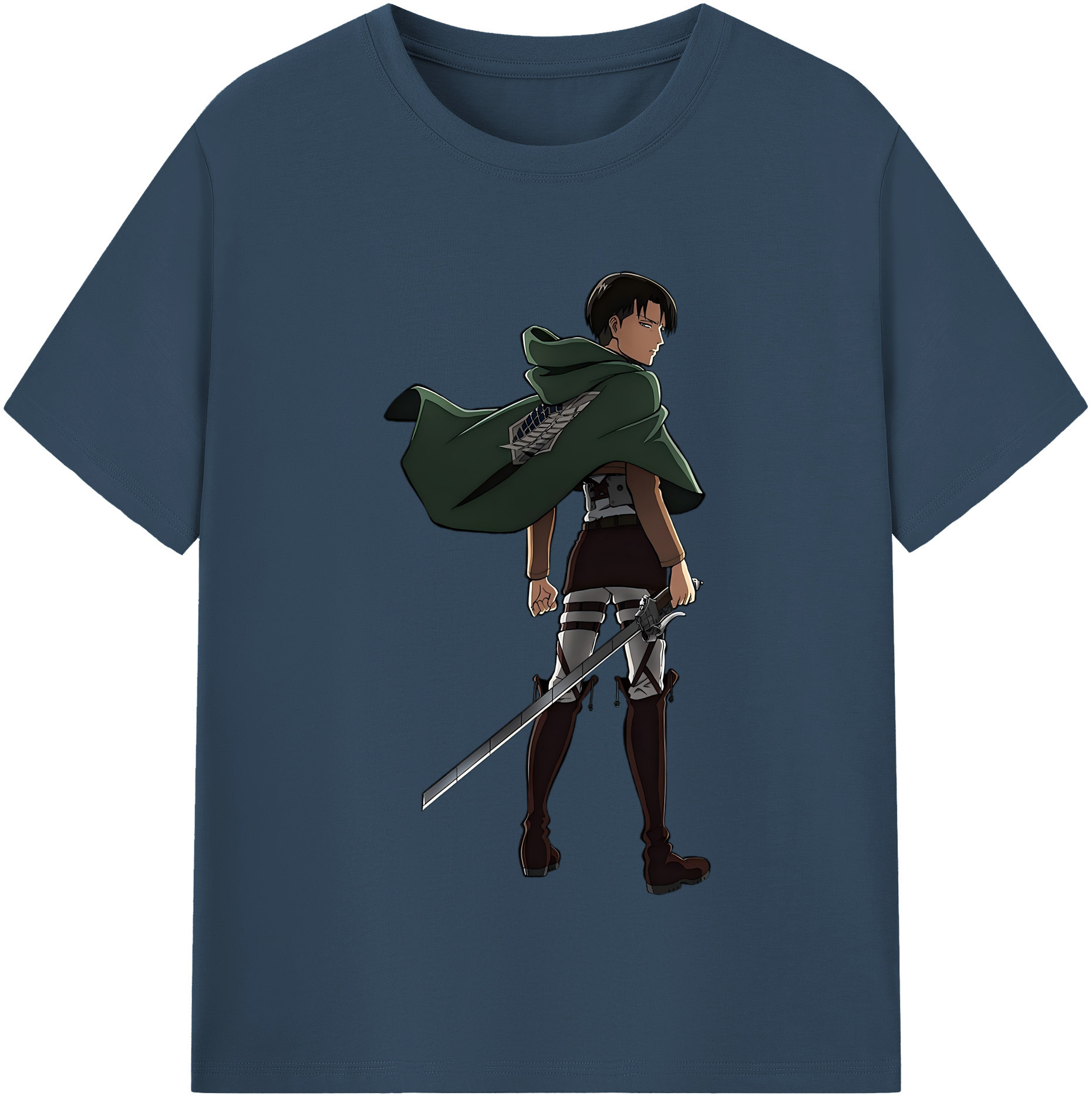 （画像用） 進撃の巨人 リヴァイ·アッカーマン Attack on Titan Levi Ackerman 綿100％半袖Tシャツ（フロントプリント）