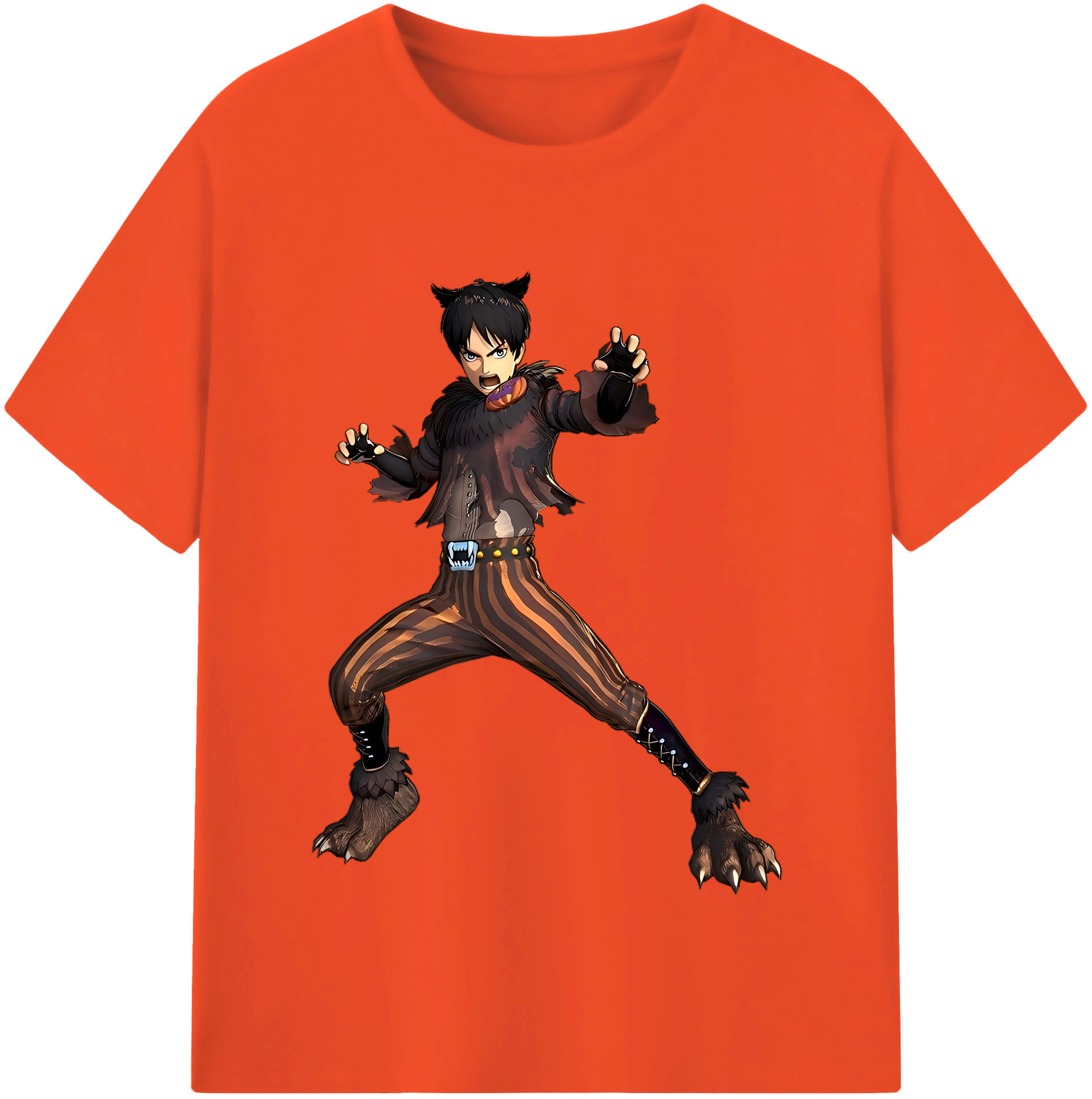 （画像用） 進撃の巨人 エレン･イェーガー Attack on Titan Eren Jäger 綿100％半袖Tシャツ（フロントプリント）