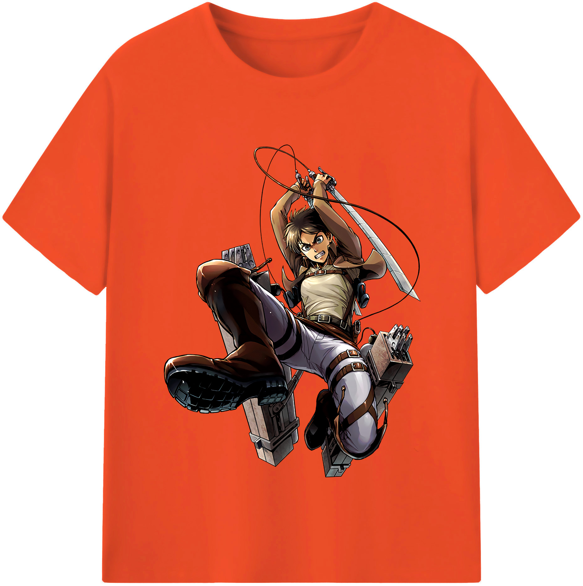 （画像用） 進撃の巨人 エレン･イェーガー Attack on Titan Eren Jäger 綿100％半袖Tシャツ（フロントプリント）