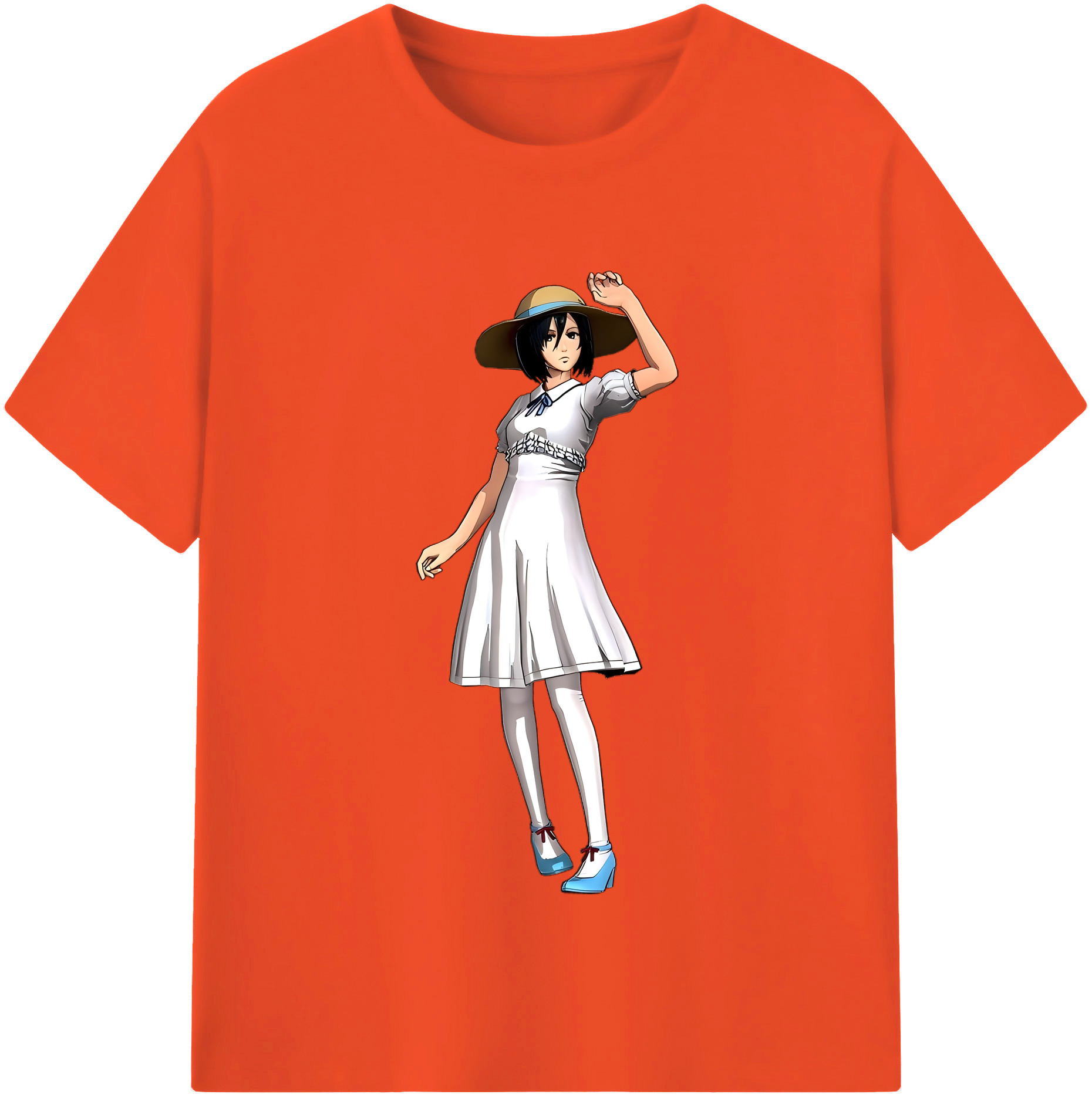 （画像用） 進撃の巨人 ミカサ·アッカーマン Attack on Titan Mikasa Ackerman 綿100％半袖Tシャツ（フロントプリント）