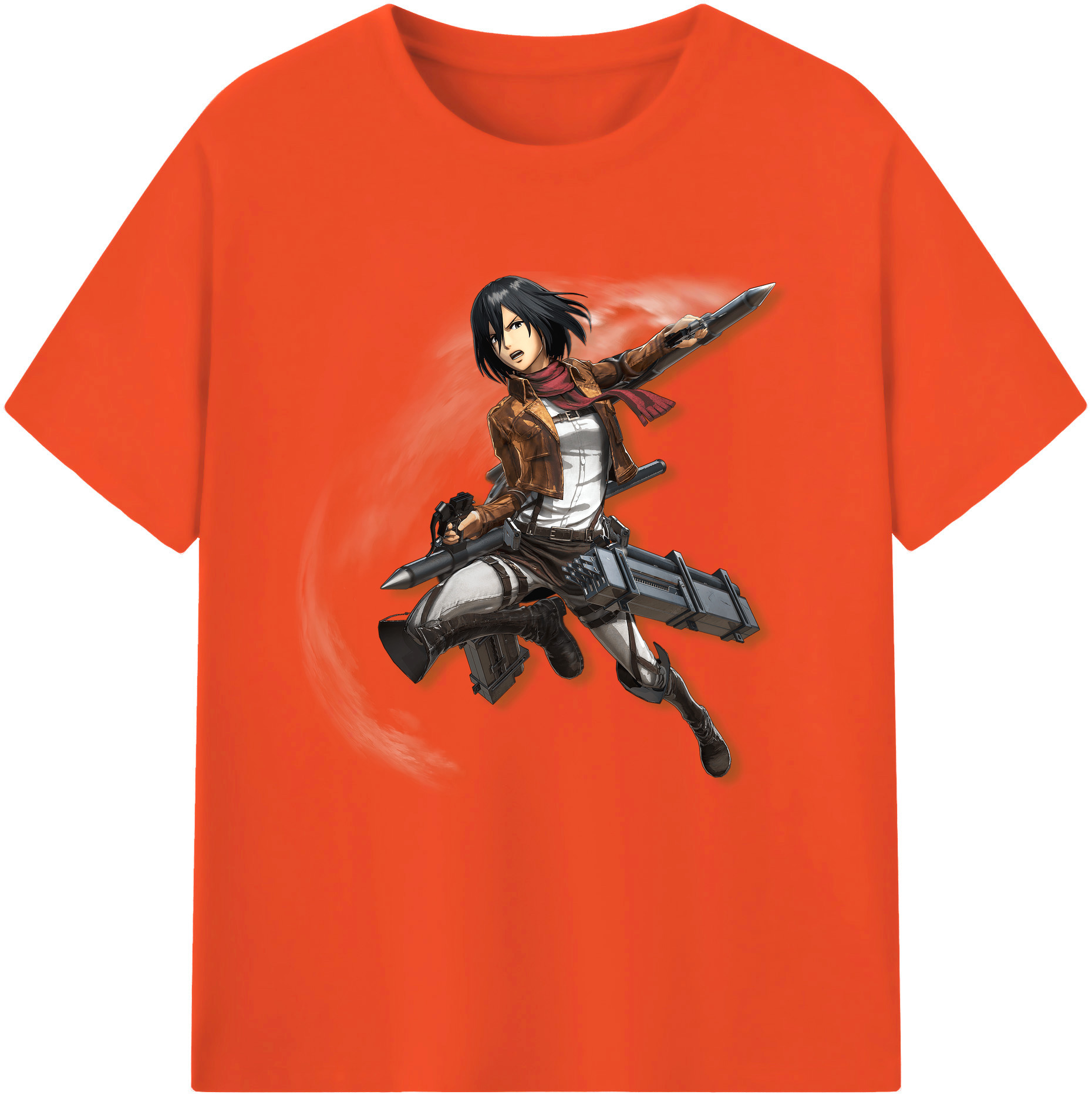 （画像用） 進撃の巨人 ミカサ·アッカーマン Attack on Titan Mikasa Ackerman 綿100％半袖Tシャツ（フロントプリント）