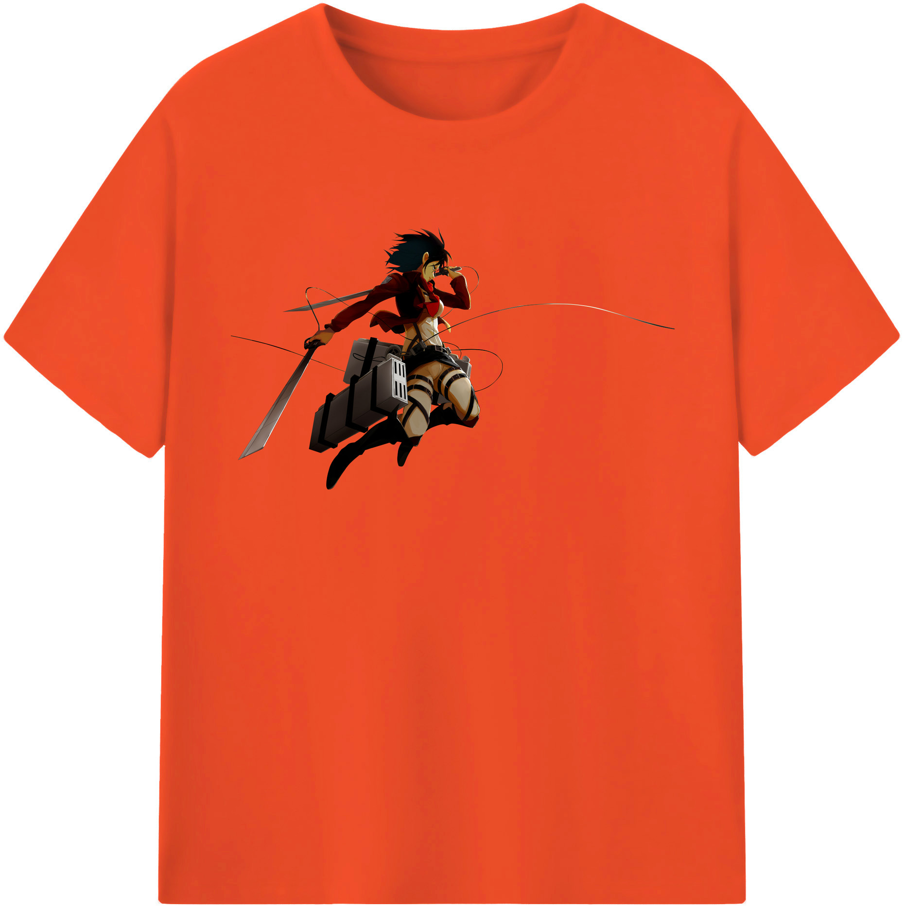 （画像用） 進撃の巨人 ミカサ·アッカーマン Attack on Titan Mikasa Ackerman 綿100％半袖Tシャツ（フロントプリント）