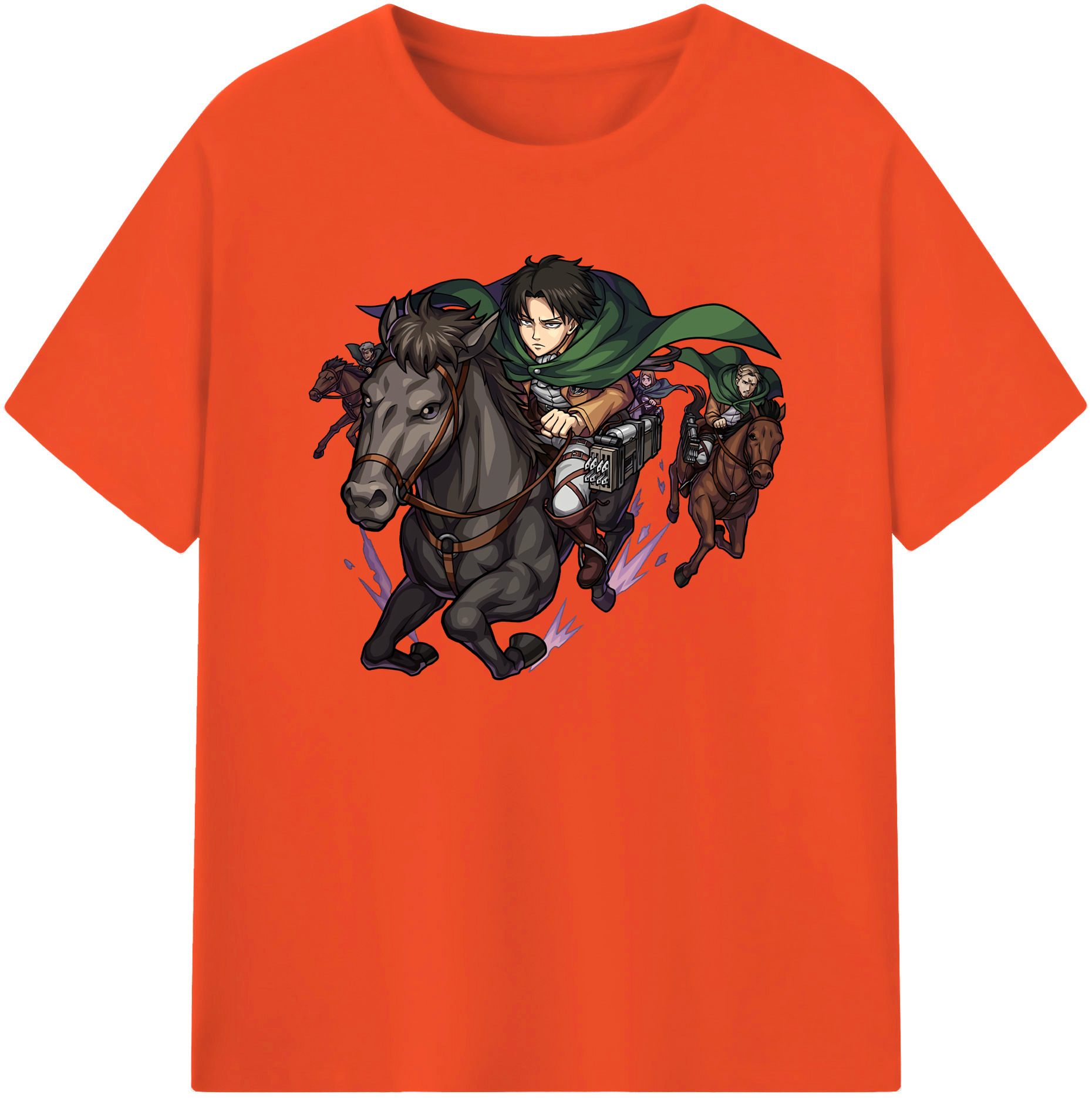 （画像用） 進撃の巨人 リヴァイ·アッカーマン Attack on Titan Levi Ackerman 綿100％半袖Tシャツ（フロントプリント）