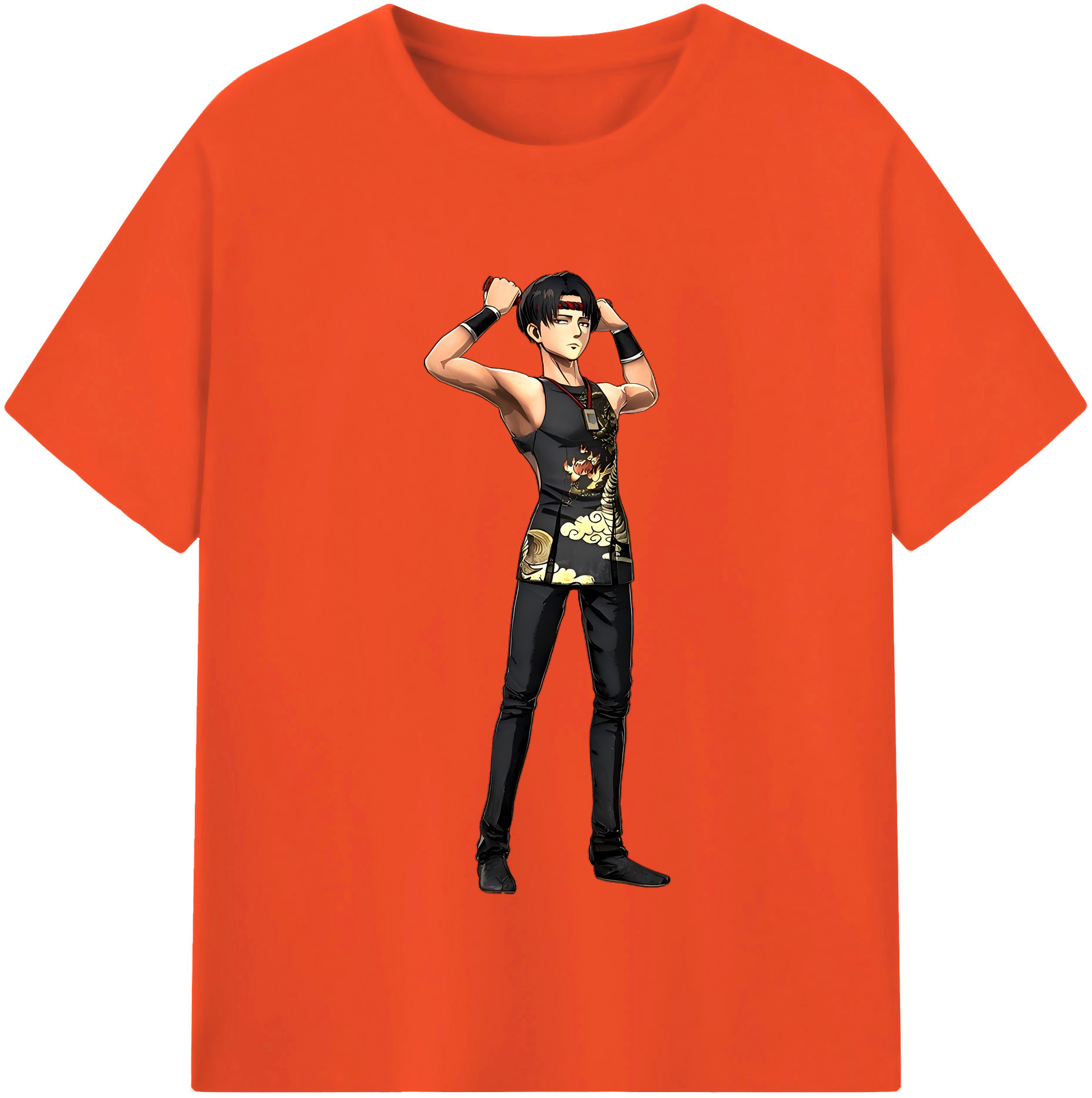 （画像用） 進撃の巨人 リヴァイ·アッカーマン Attack on Titan Levi Ackerman 綿100％半袖Tシャツ（フロントプリント）