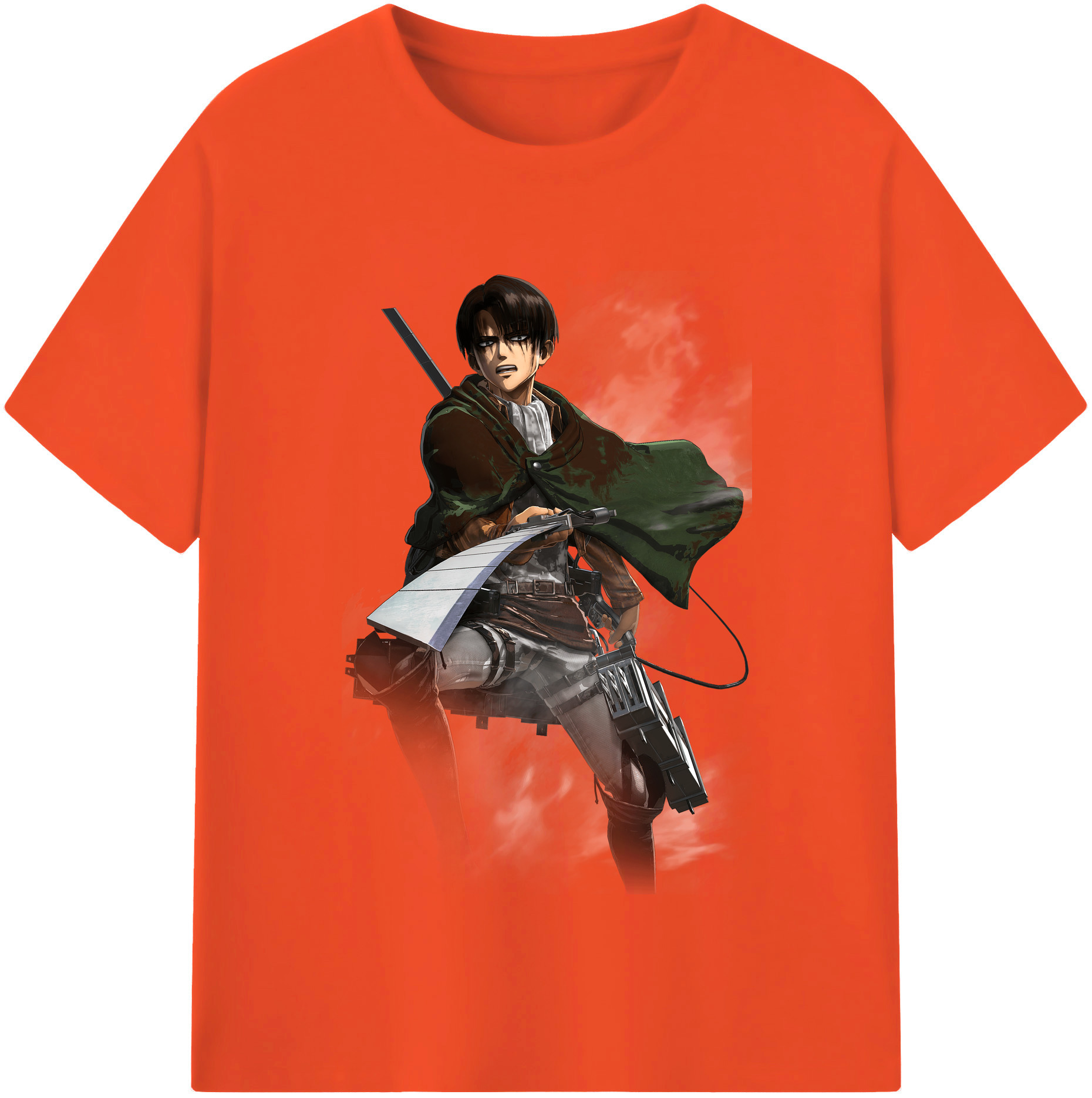 （画像用） 進撃の巨人 リヴァイ·アッカーマン Attack on Titan Levi Ackerman 綿100％半袖Tシャツ（フロントプリント）