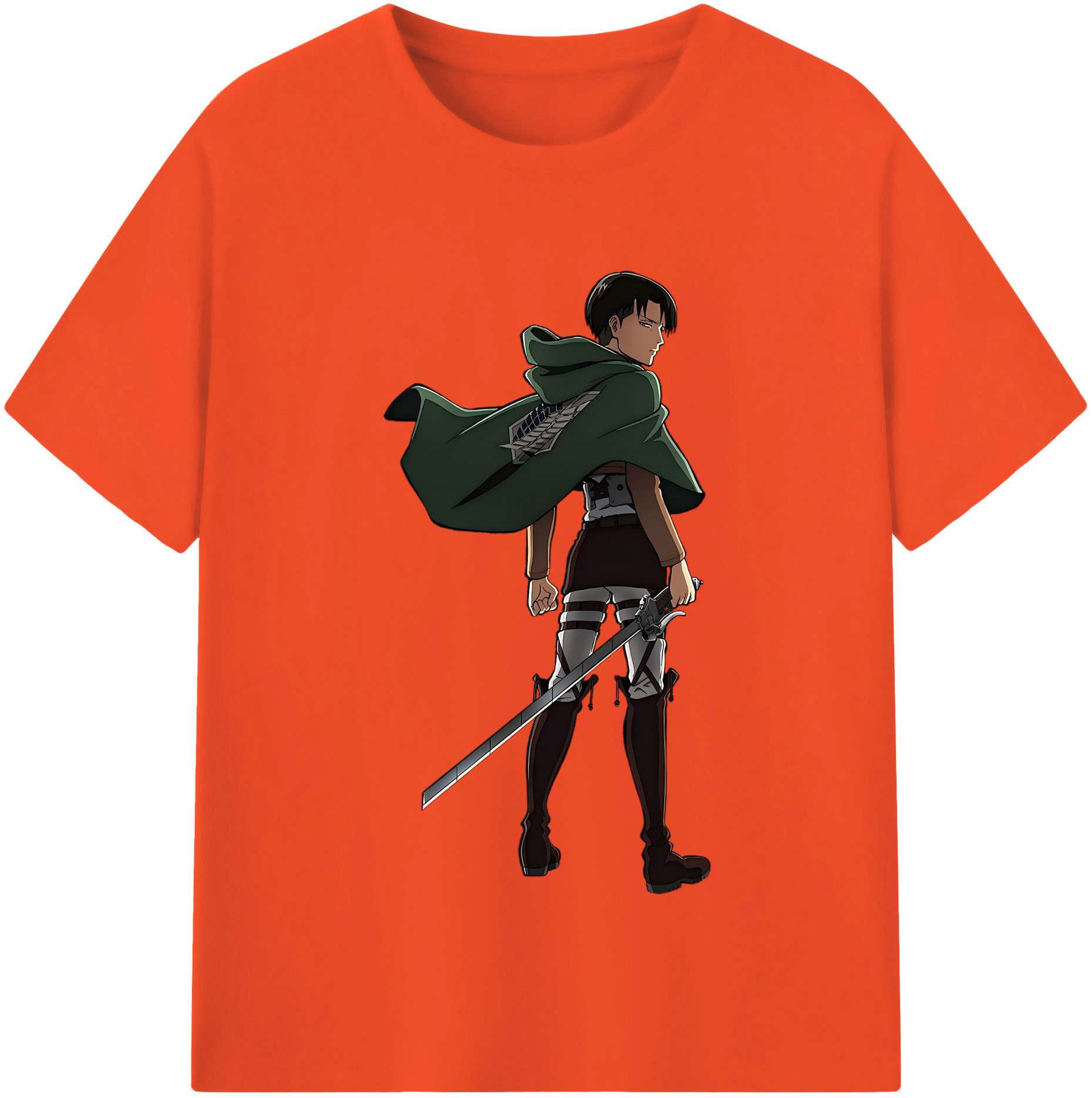 （画像用） 進撃の巨人 リヴァイ·アッカーマン Attack on Titan Levi Ackerman 綿100％半袖Tシャツ（フロントプリント）