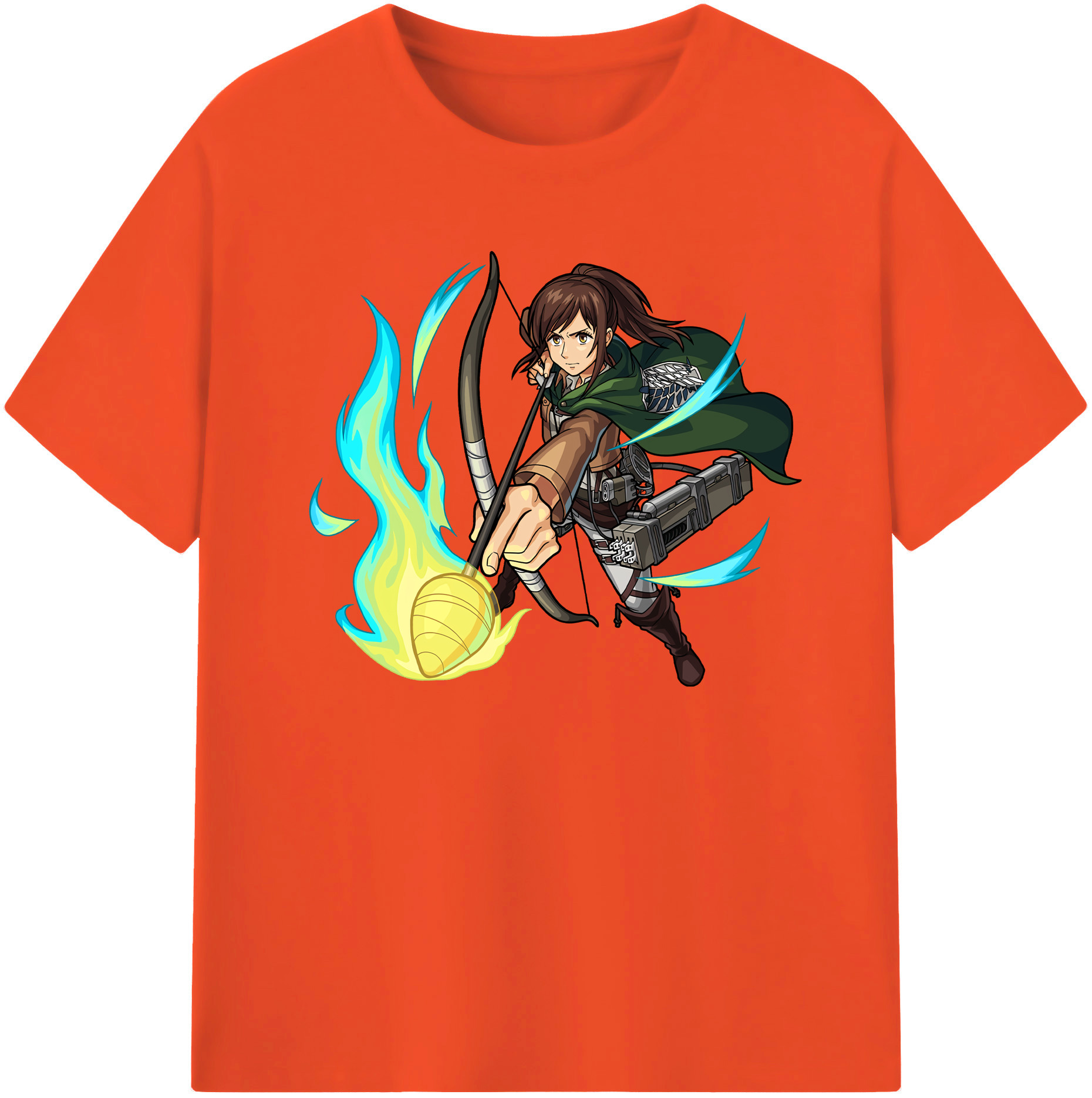 （画像用） 進撃の巨人 サシャ·ブラウス Attack on Titan Sasha Blaus 綿100％半袖Tシャツ（フロントプリント）