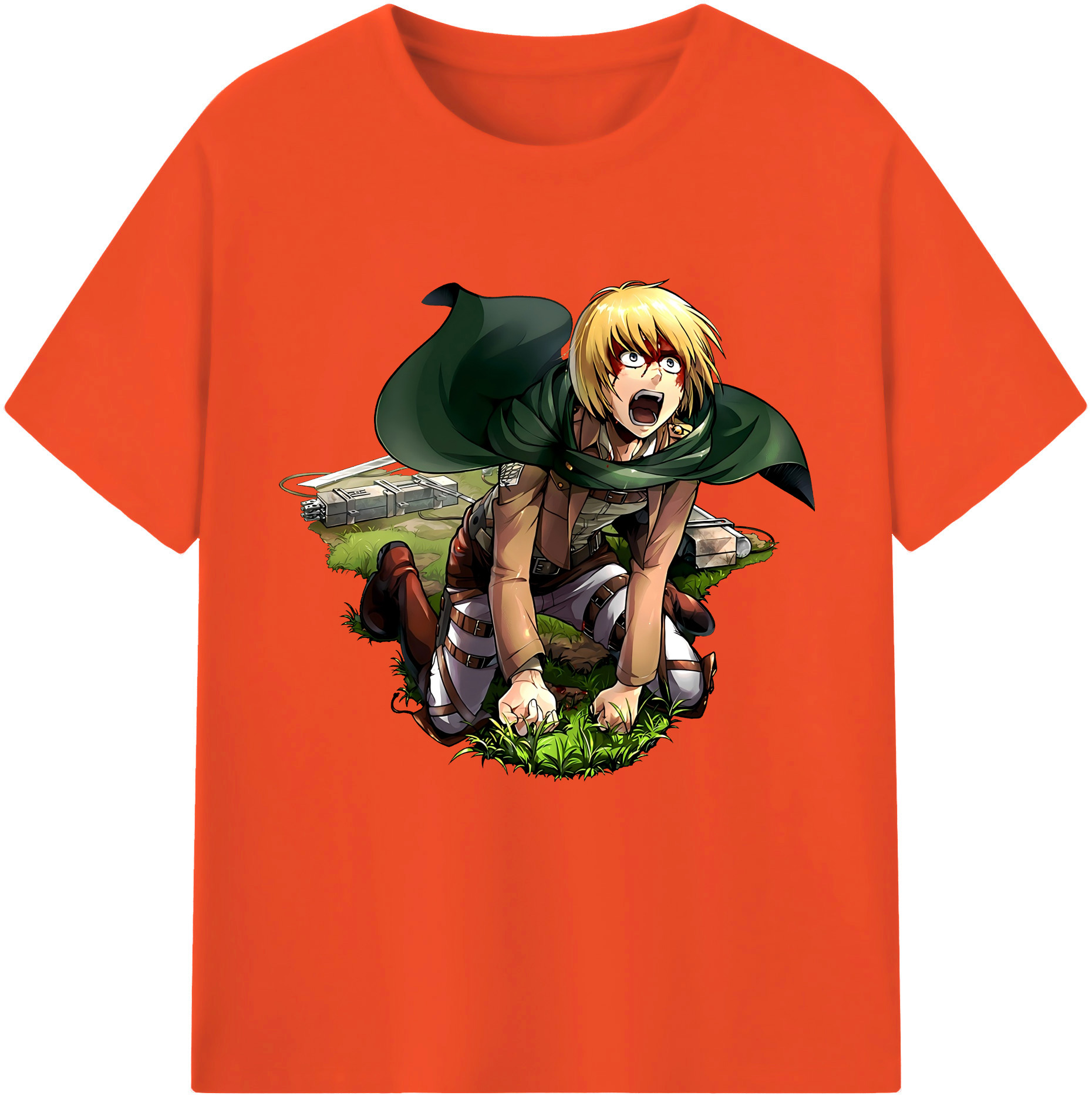 （画像用） 進撃の巨人 アルミン·アルレルト Attack on Titan Armin Arlert 綿100％半袖Tシャツ（フロントプリント）