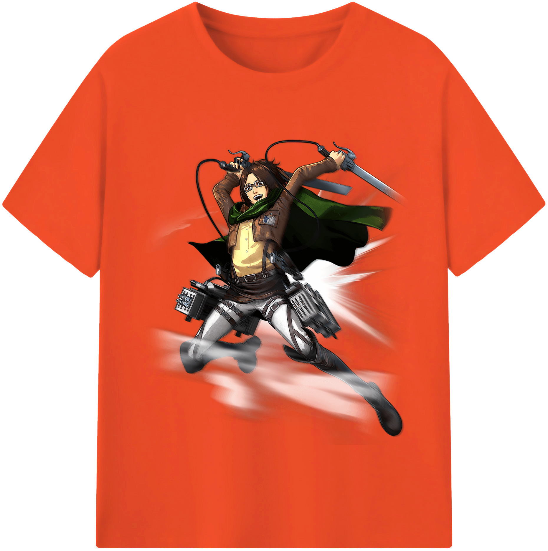 （画像用） 進撃の巨人 ハンジ·ゾエ Attack on Titan Hanji Zoe 綿100％半袖Tシャツ（フロントプリント）