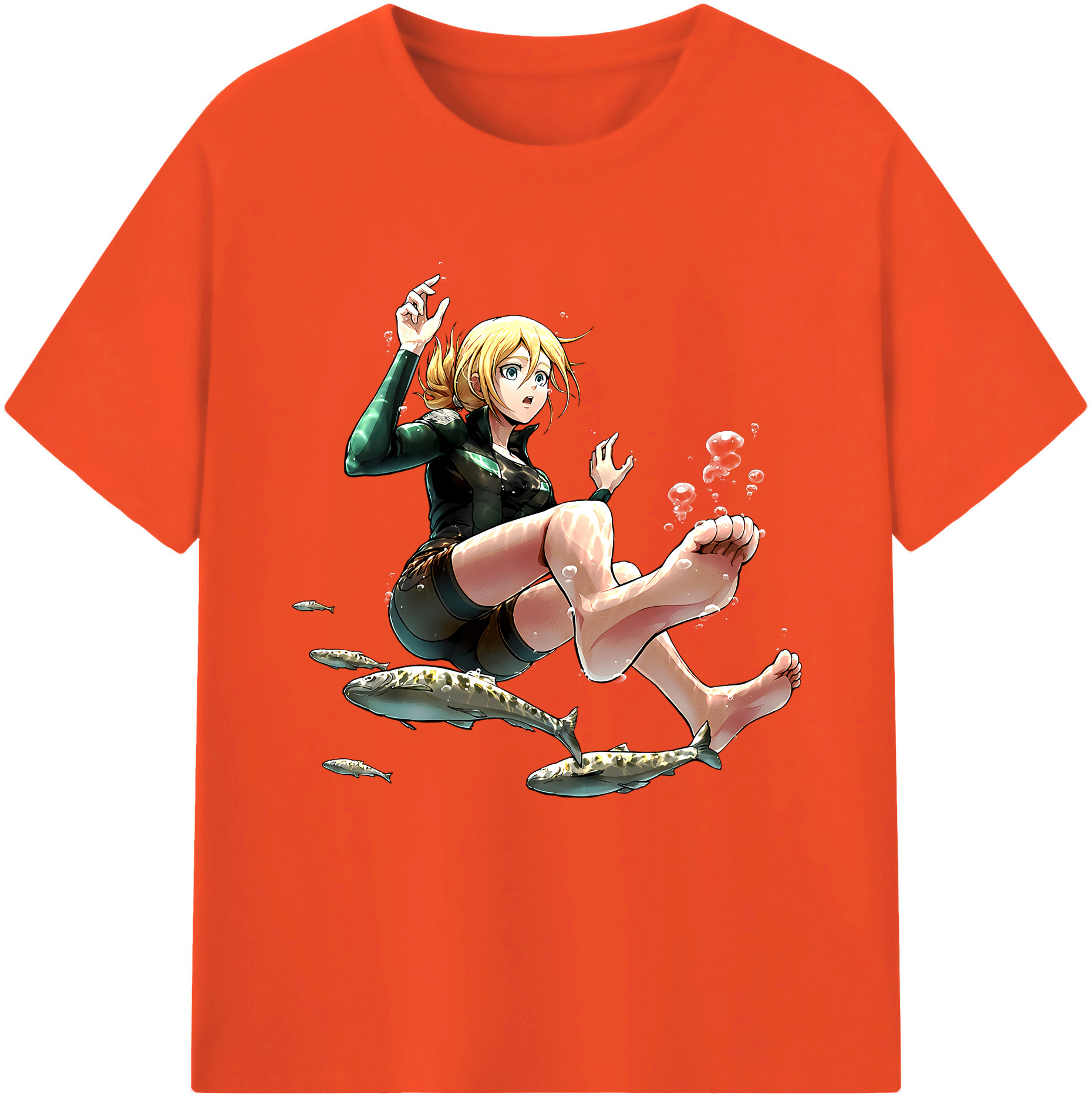 （画像用） 進撃の巨人 クリスタ·レンズ Attack on Titan Christa Lenz 綿100％半袖Tシャツ（フロントプリント）