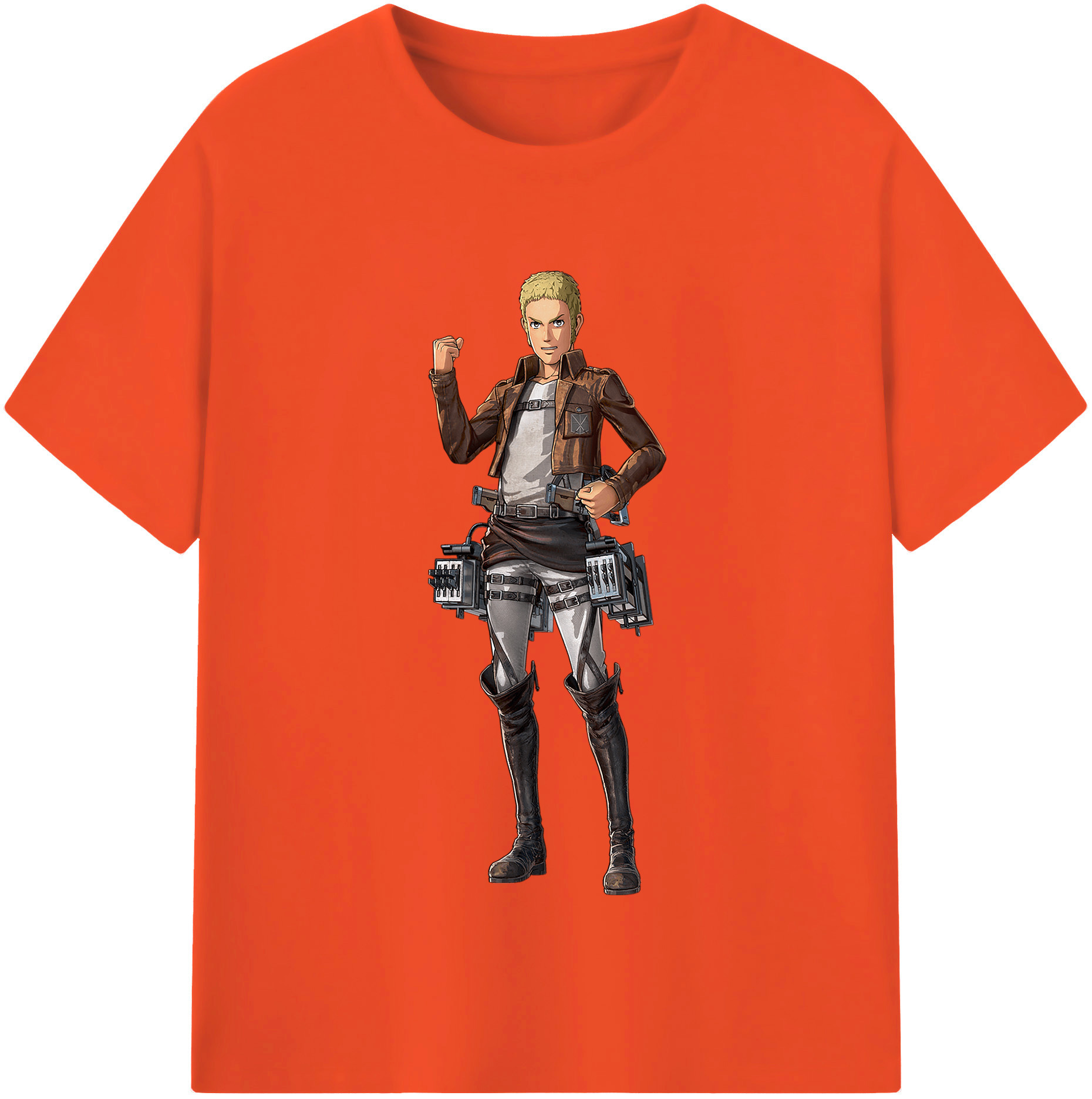 （画像用） 進撃の巨人 ライナー・ブラウン Attack on Titan Reiner Braun 綿100％半袖Tシャツ（フロントプリント）
