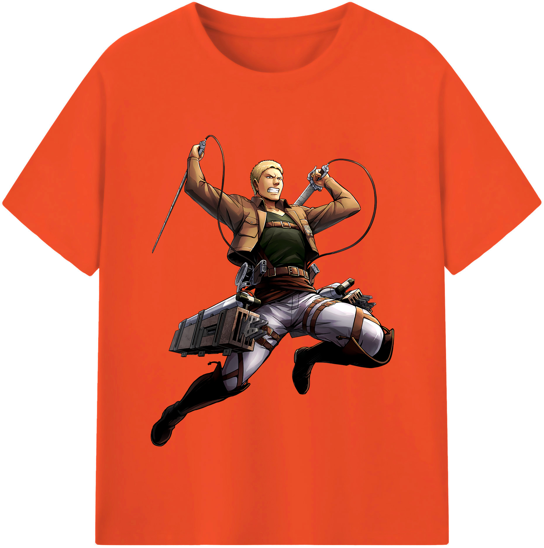 （画像用） 進撃の巨人 ライナー・ブラウン Attack on Titan Reiner Braun 綿100％半袖Tシャツ（フロントプリント）