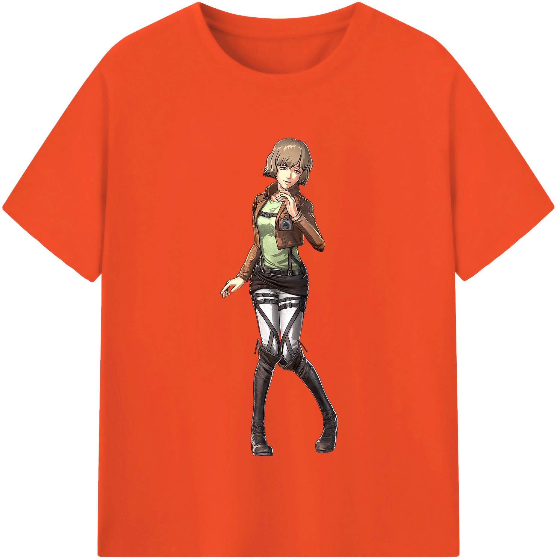 （画像用） 進撃の巨人 ヒツチ Attack on Titan Hitch 綿100％半袖Tシャツ（フロントプリント）