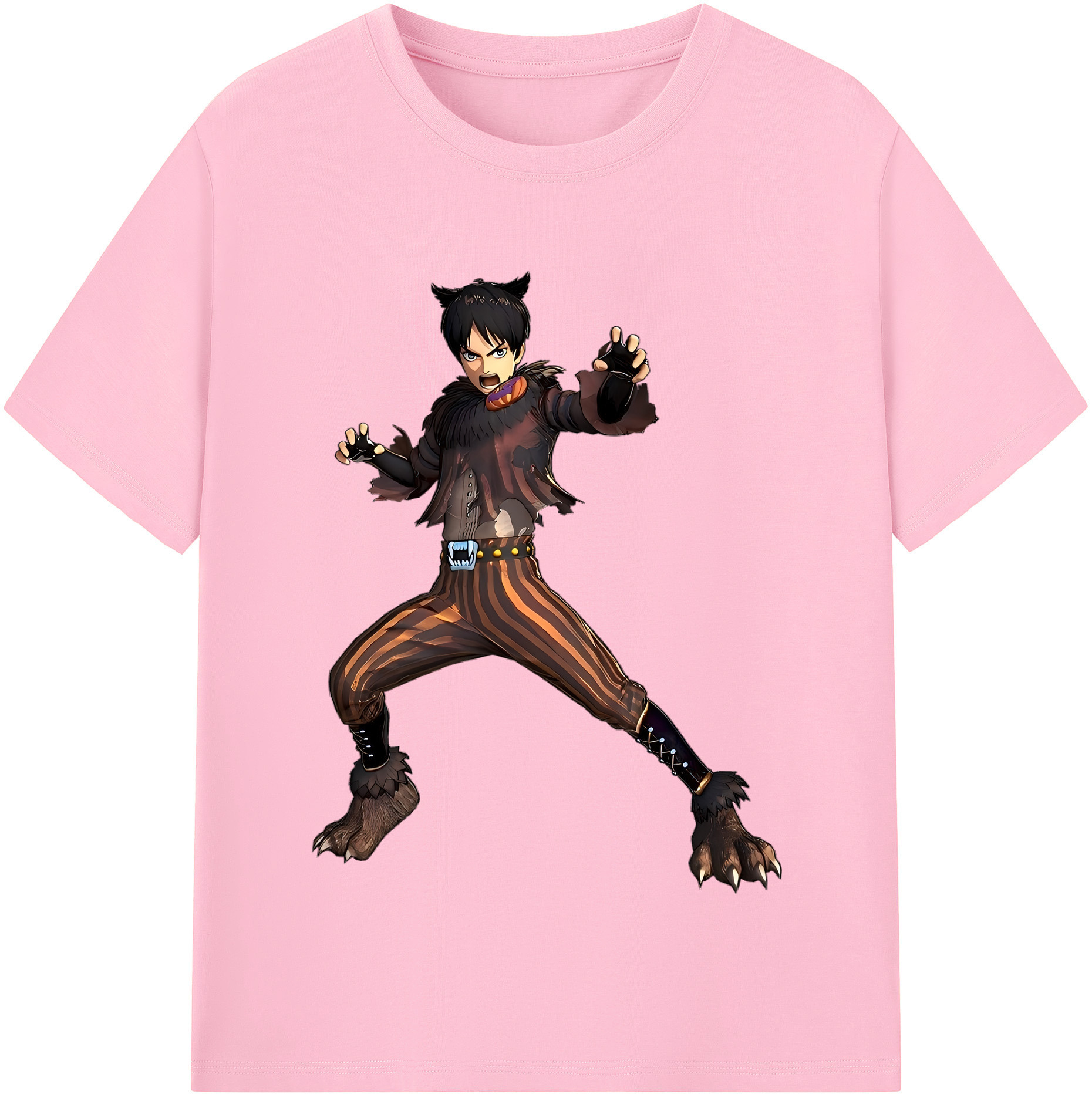 （画像用） 進撃の巨人 エレン･イェーガー Attack on Titan Eren Jäger 綿100％半袖Tシャツ（フロントプリント）
