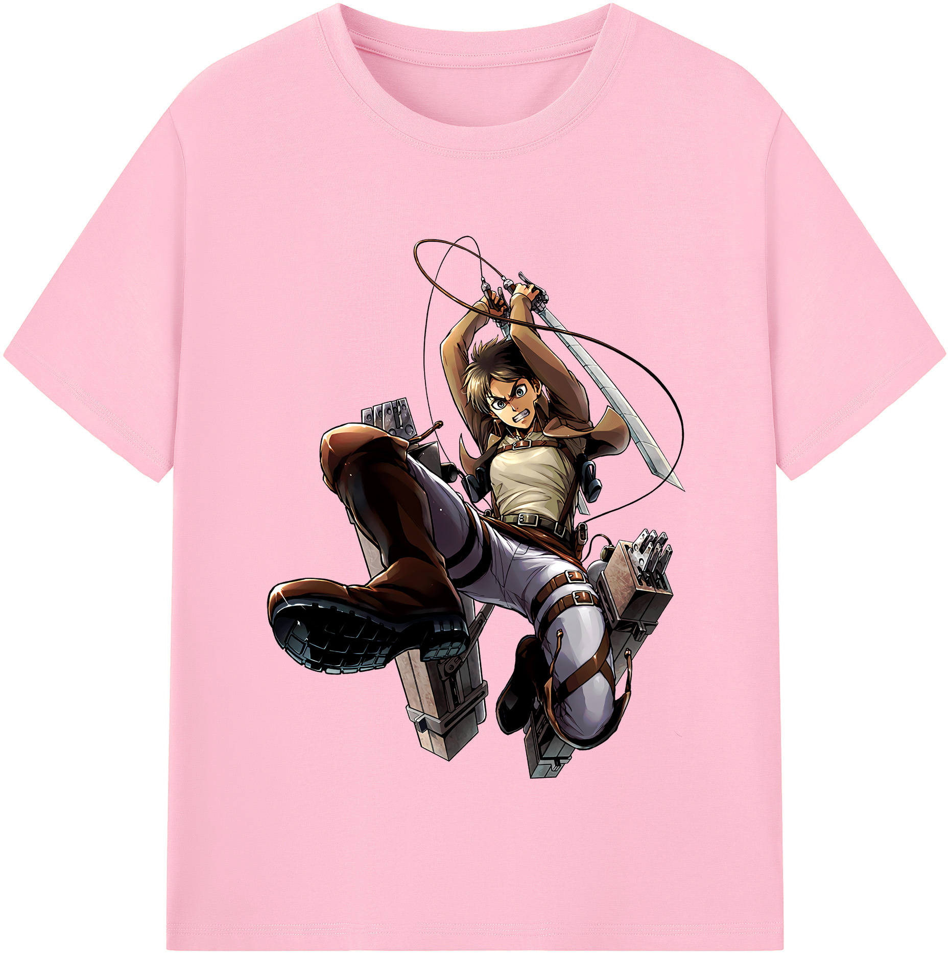 （画像用） 進撃の巨人 エレン･イェーガー Attack on Titan Eren Jäger 綿100％半袖Tシャツ（フロントプリント）