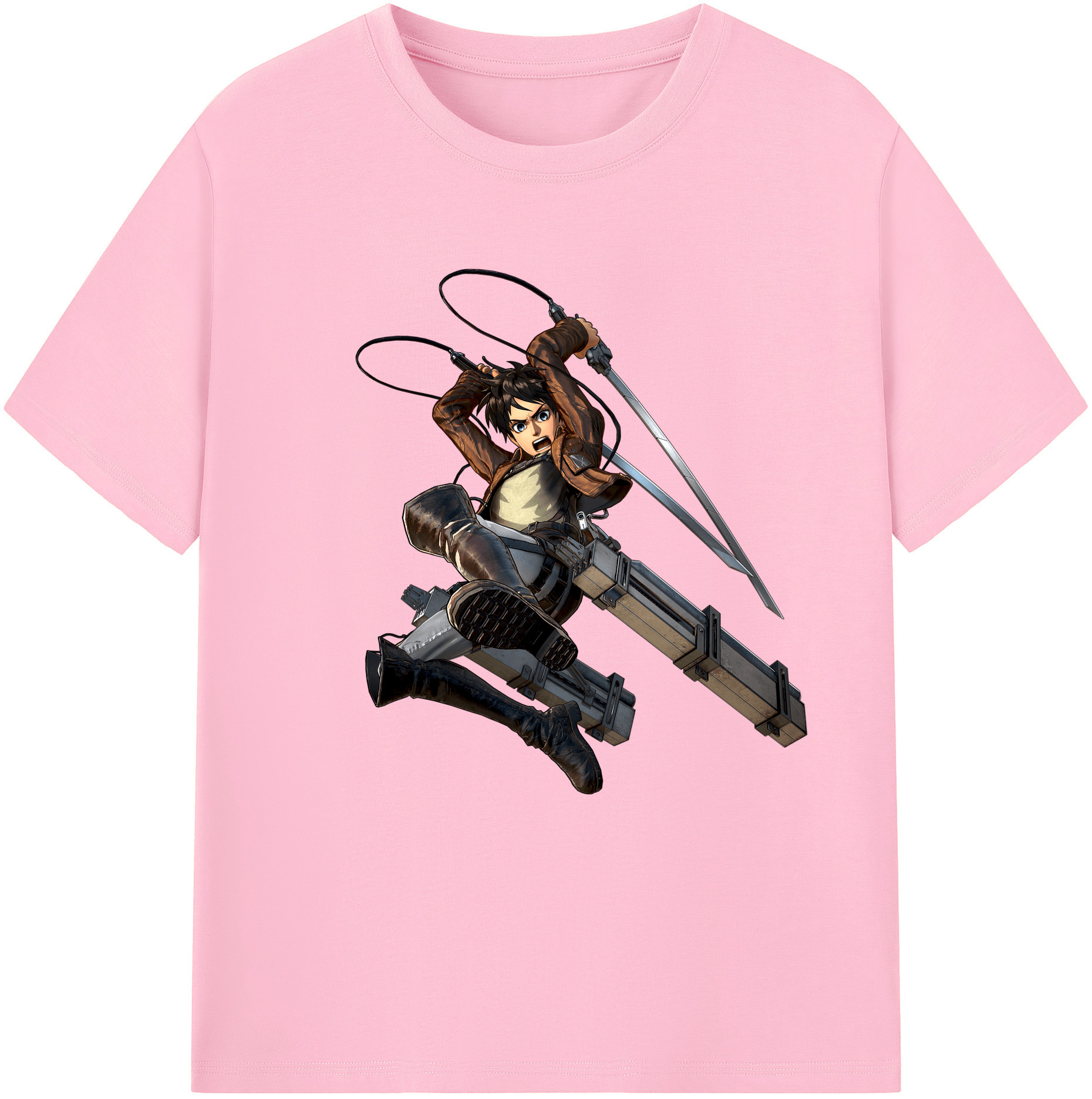 （画像用） 進撃の巨人 エレン･イェーガー Attack on Titan Eren Jäger 綿100％半袖Tシャツ（フロントプリント）