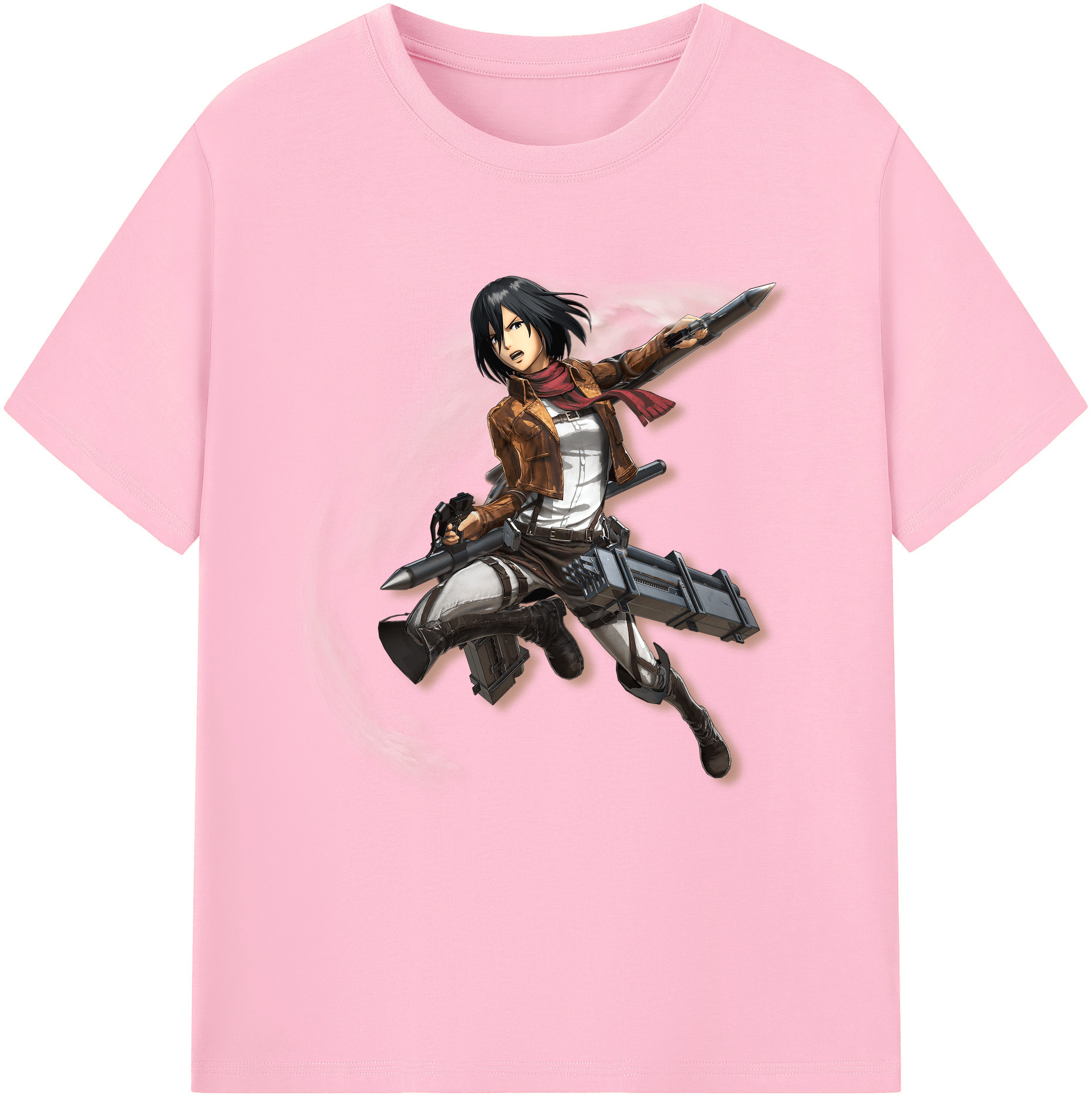 （画像用） 進撃の巨人 ミカサ·アッカーマン Attack on Titan Mikasa Ackerman 綿100％半袖Tシャツ（フロントプリント）