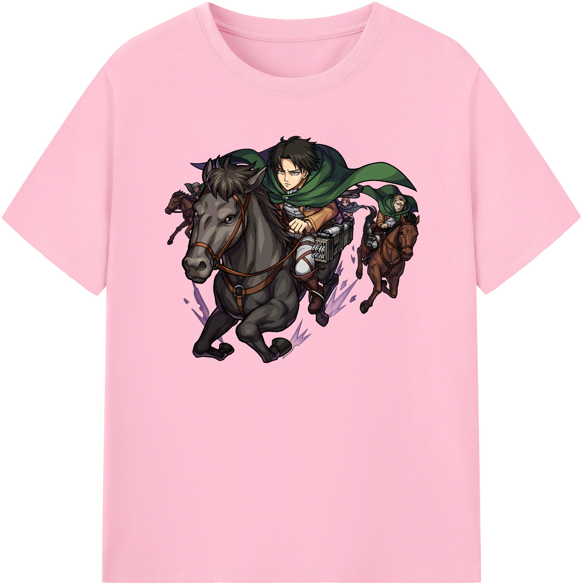 （画像用） 進撃の巨人 リヴァイ·アッカーマン Attack on Titan Levi Ackerman 綿100％半袖Tシャツ（フロントプリント）