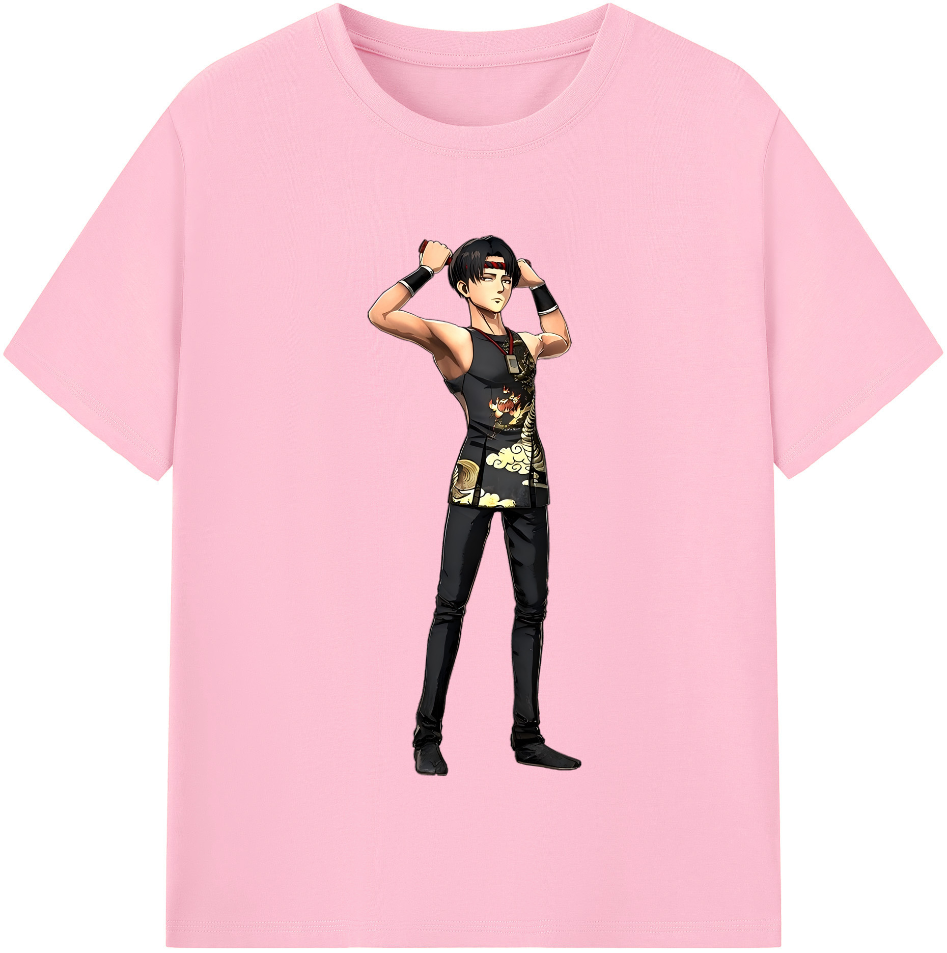 （画像用） 進撃の巨人 リヴァイ·アッカーマン Attack on Titan Levi Ackerman 綿100％半袖Tシャツ（フロントプリント）