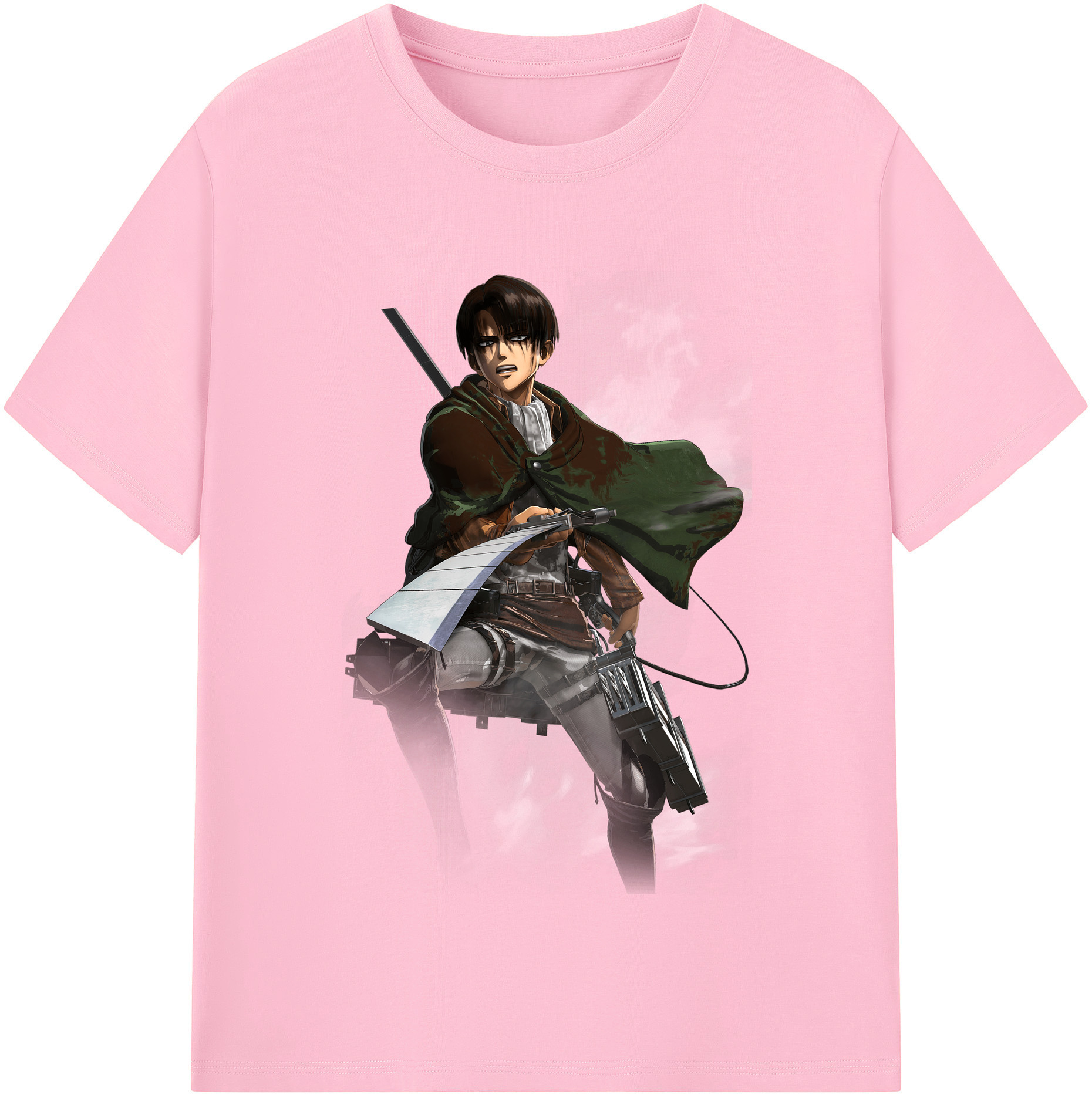 （画像用） 進撃の巨人 リヴァイ·アッカーマン Attack on Titan Levi Ackerman 綿100％半袖Tシャツ（フロントプリント）