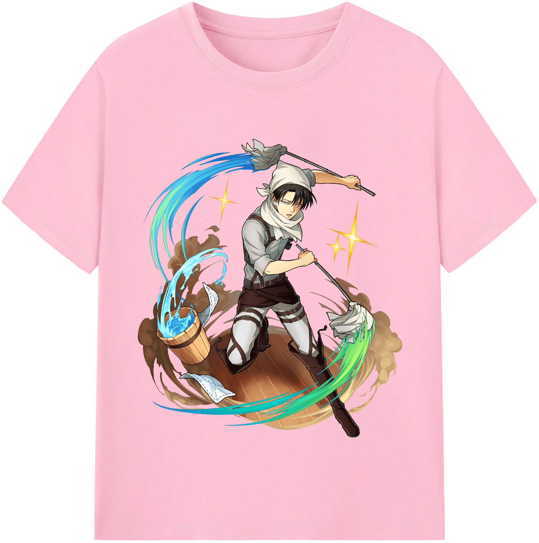 （画像用） 進撃の巨人 リヴァイ·アッカーマン Attack on Titan Levi Ackerman 綿100％半袖Tシャツ（フロントプリント）