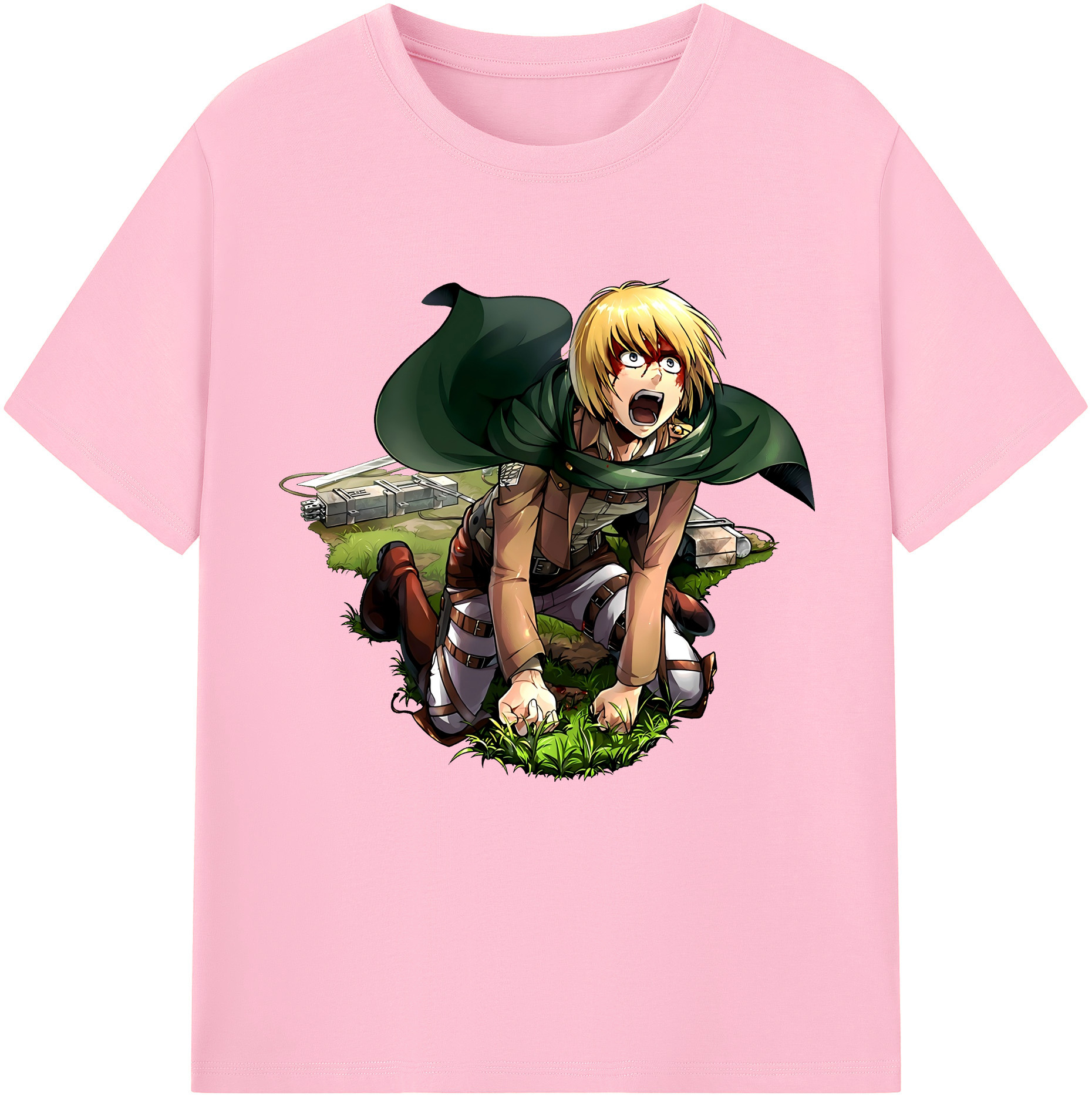（画像用） 進撃の巨人 アルミン·アルレルト Attack on Titan Armin Arlert 綿100％半袖Tシャツ（フロントプリント）