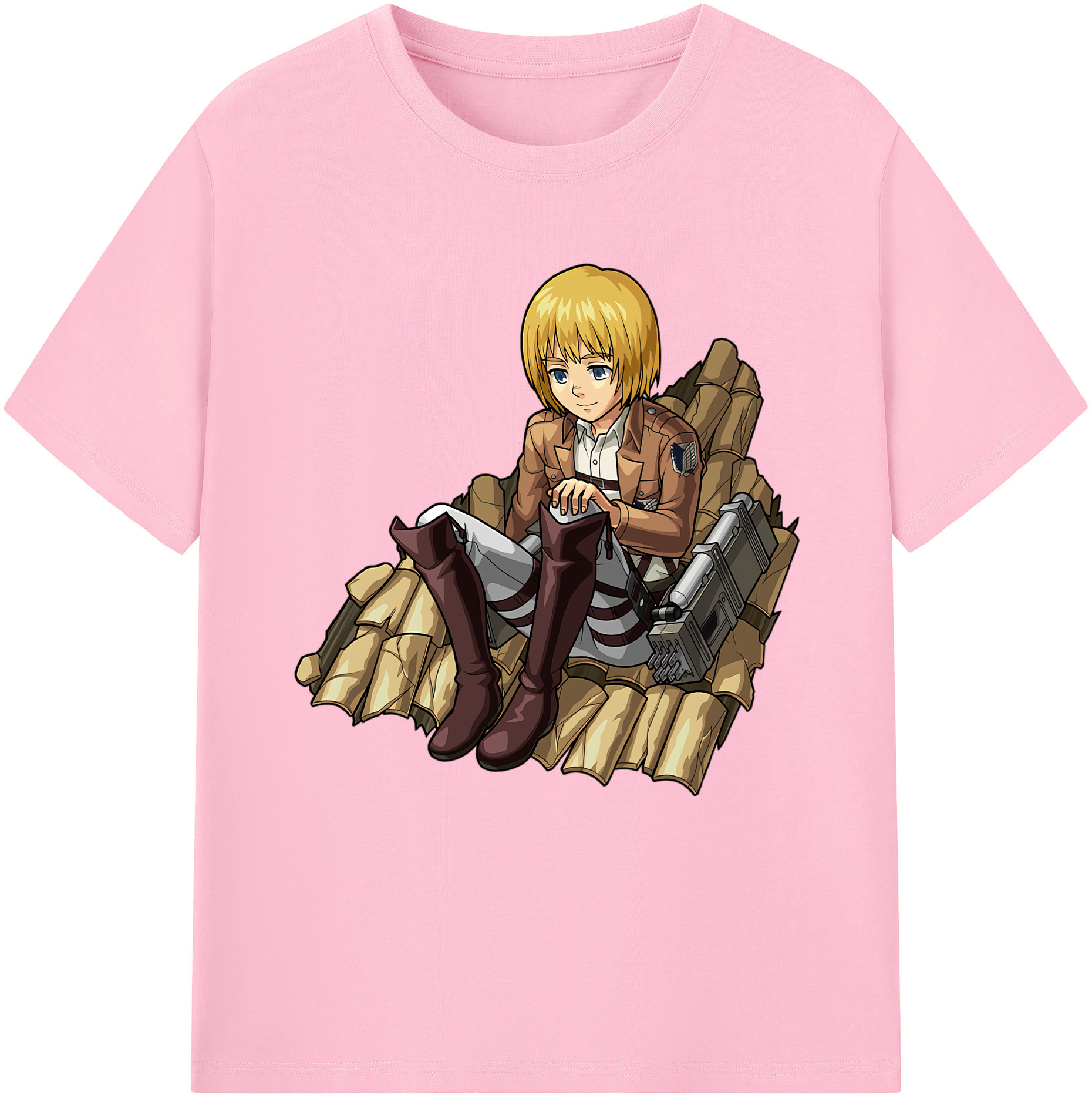 （画像用） 進撃の巨人 アルミン·アルレルト Attack on Titan Armin Arlert 綿100％半袖Tシャツ（フロントプリント）