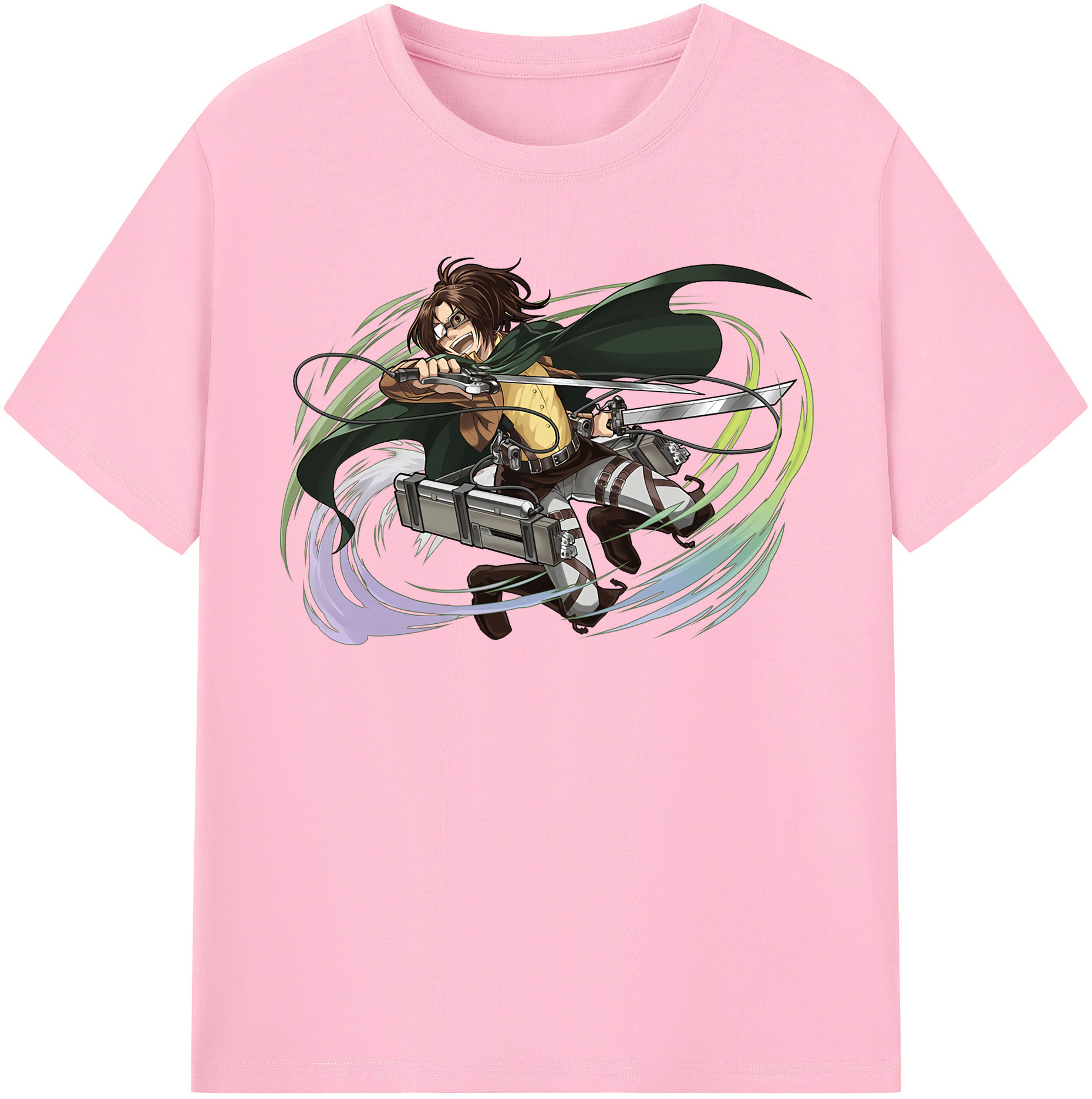 （画像用） 進撃の巨人 ハンジ·ゾエ Attack on Titan Hanji Zoe 綿100％半袖Tシャツ（フロントプリント）