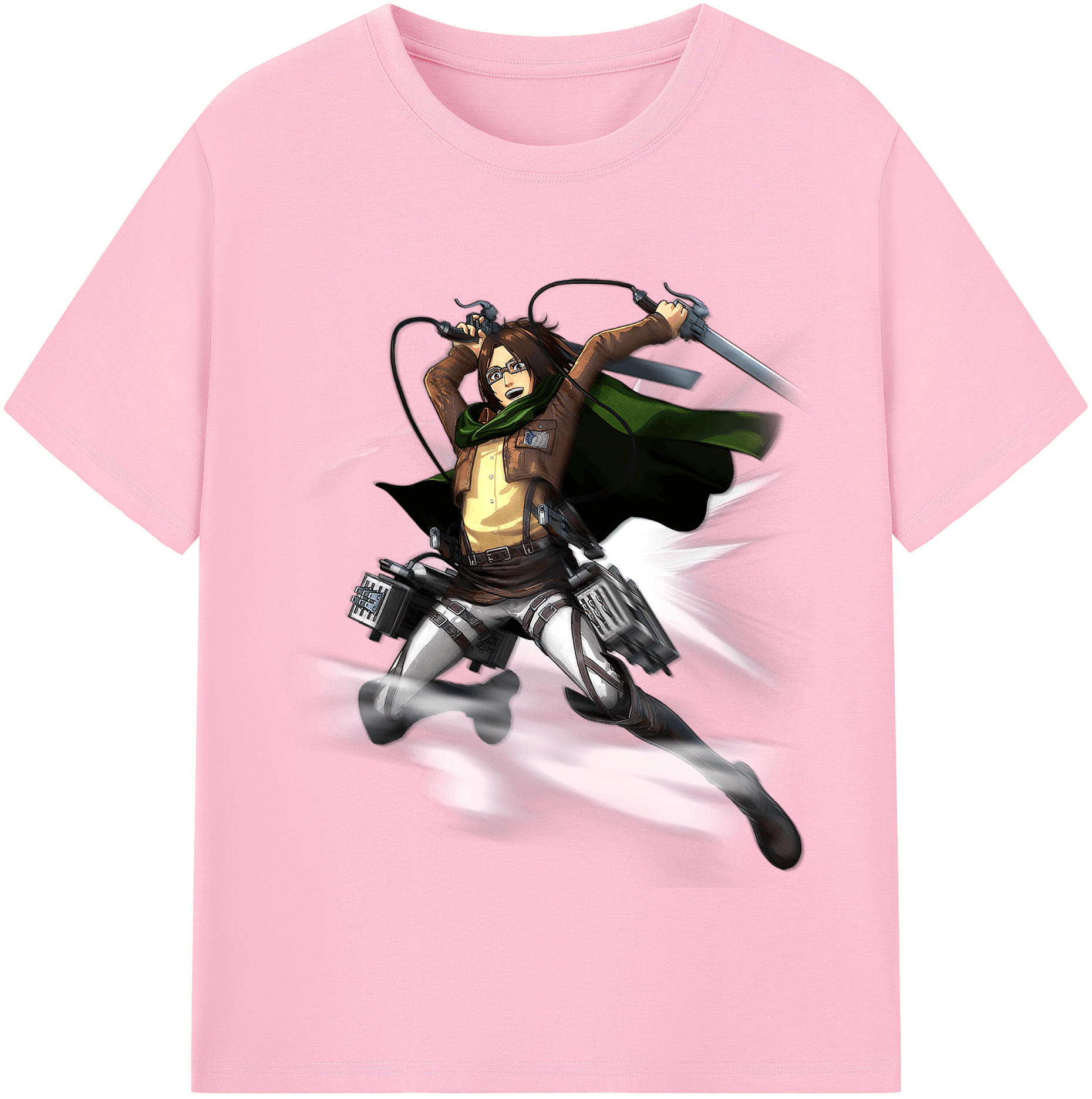 （画像用） 進撃の巨人 ハンジ·ゾエ Attack on Titan Hanji Zoe 綿100％半袖Tシャツ（フロントプリント）
