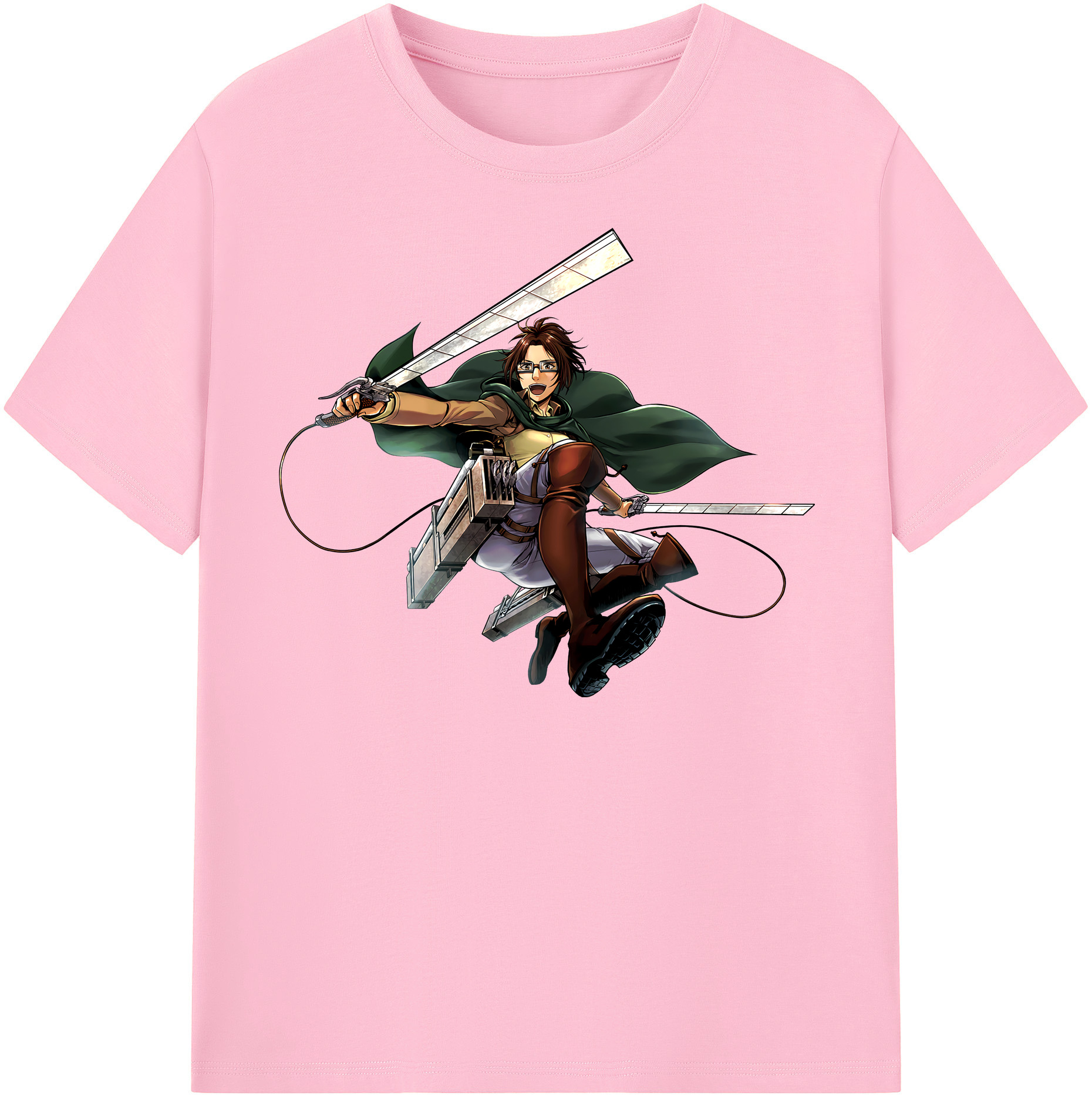 （画像用） 進撃の巨人 ハンジ·ゾエ Attack on Titan Hanji Zoe 綿100％半袖Tシャツ（フロントプリント）