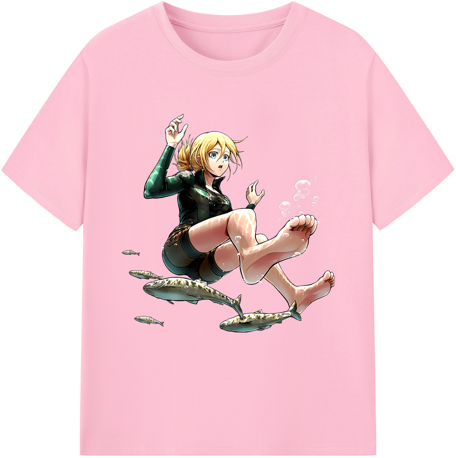 （画像用） 進撃の巨人 クリスタ·レンズ Attack on Titan Christa Lenz 綿100％半袖Tシャツ（フロントプリント）