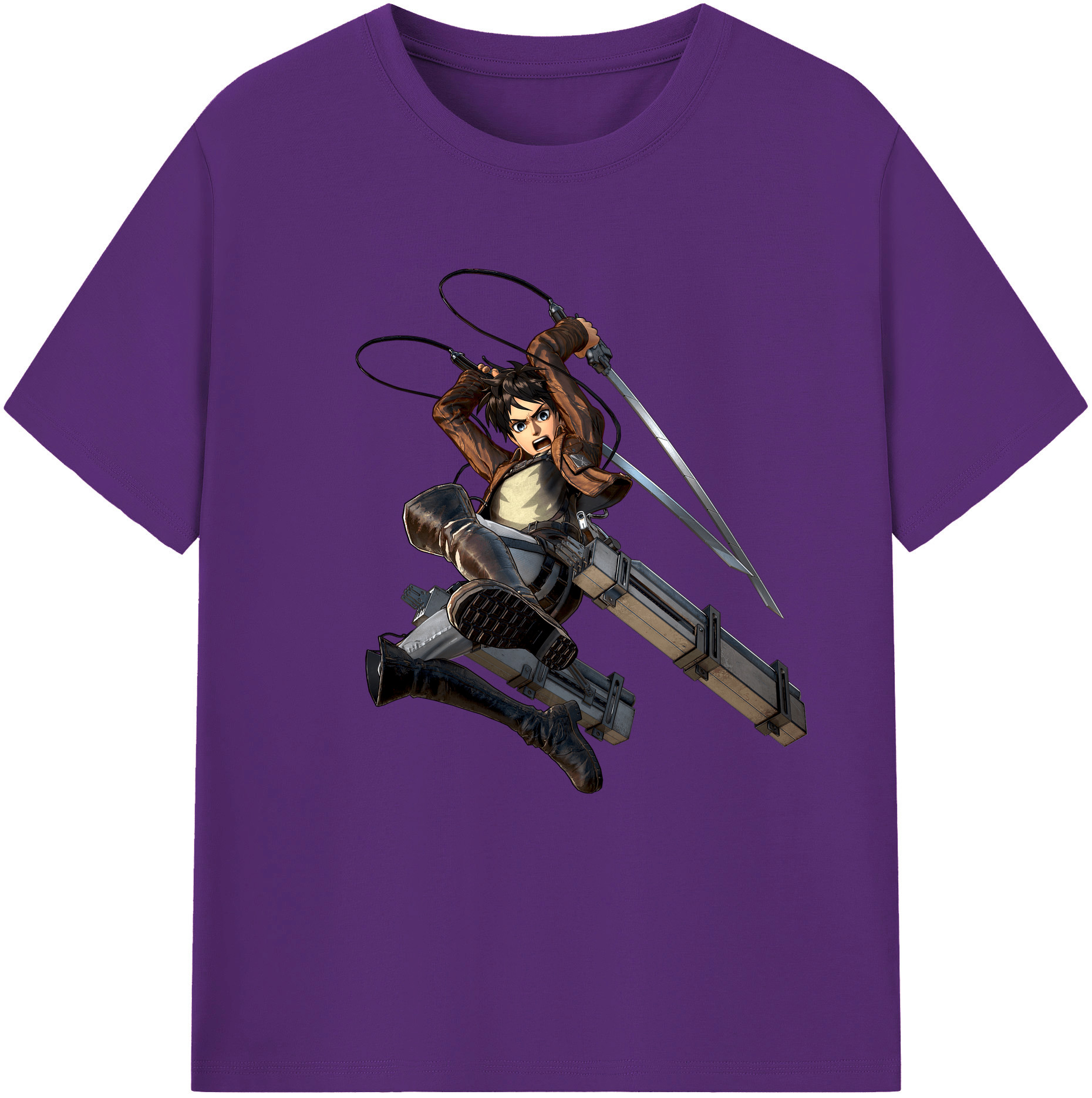 （画像用） 進撃の巨人 エレン･イェーガー Attack on Titan Eren Jäger 綿100％半袖Tシャツ（フロントプリント）