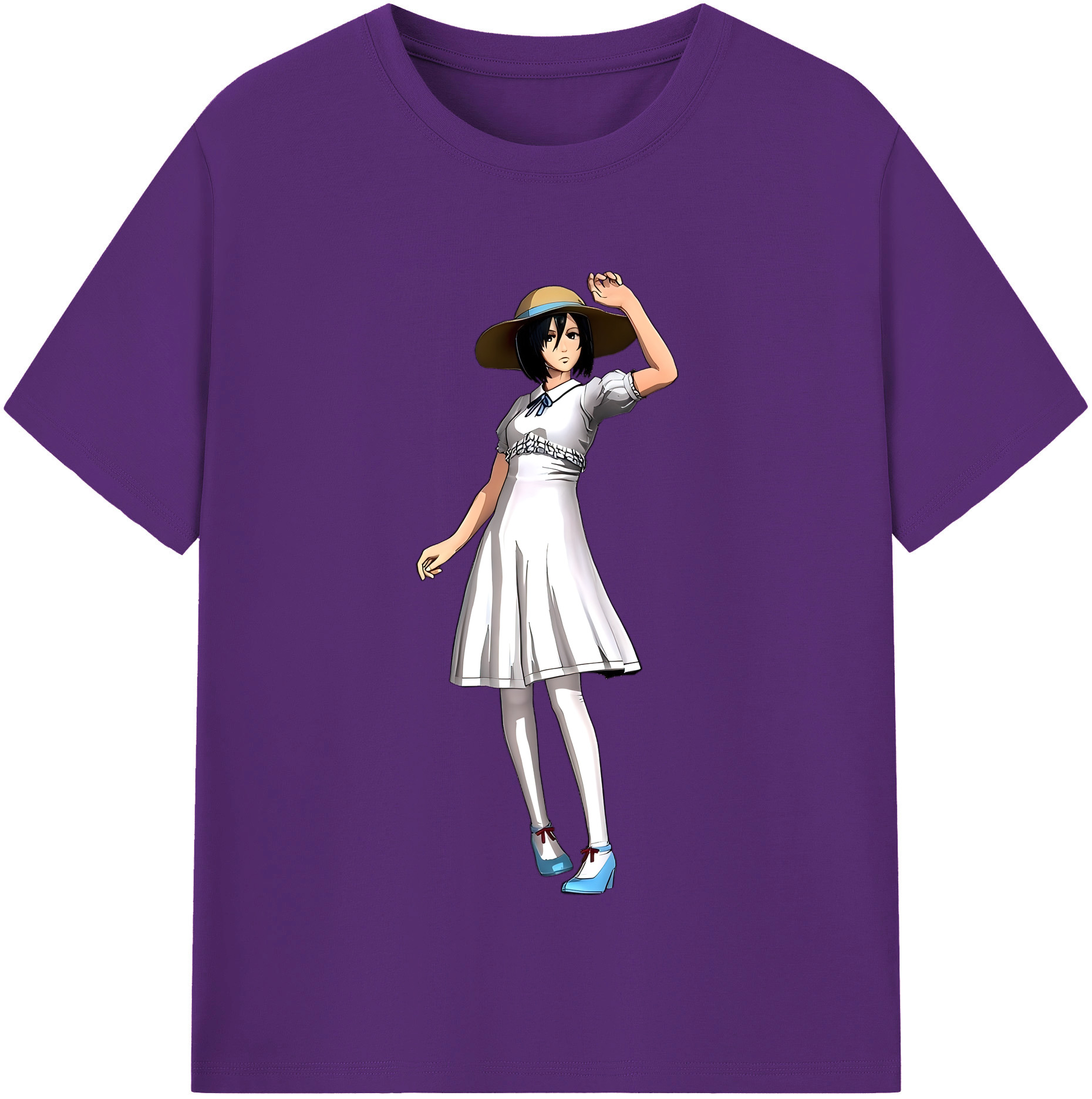 （画像用） 進撃の巨人 ミカサ·アッカーマン Attack on Titan Mikasa Ackerman 綿100％半袖Tシャツ（フロントプリント）