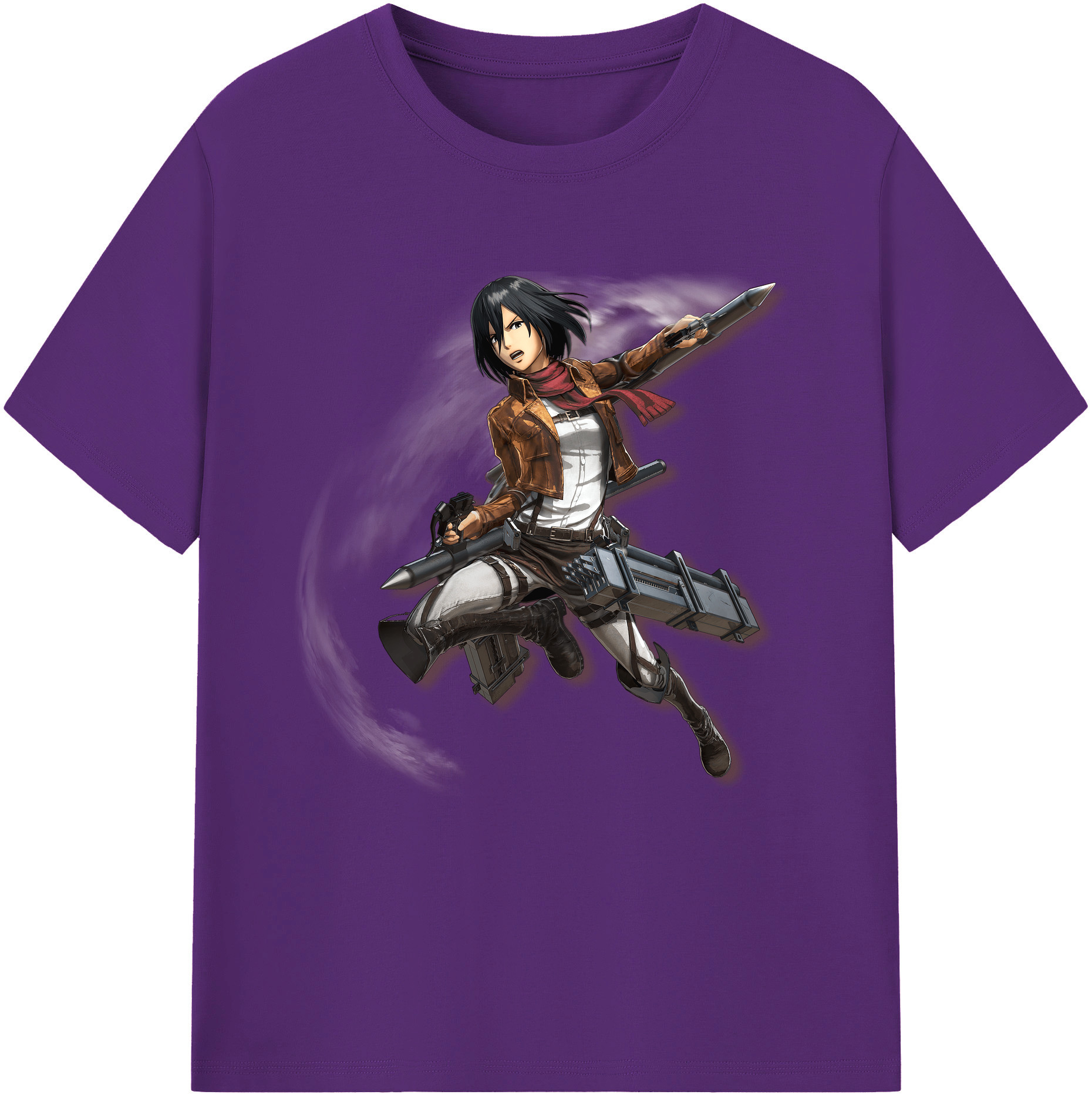 （画像用） 進撃の巨人 ミカサ·アッカーマン Attack on Titan Mikasa Ackerman 綿100％半袖Tシャツ（フロントプリント）