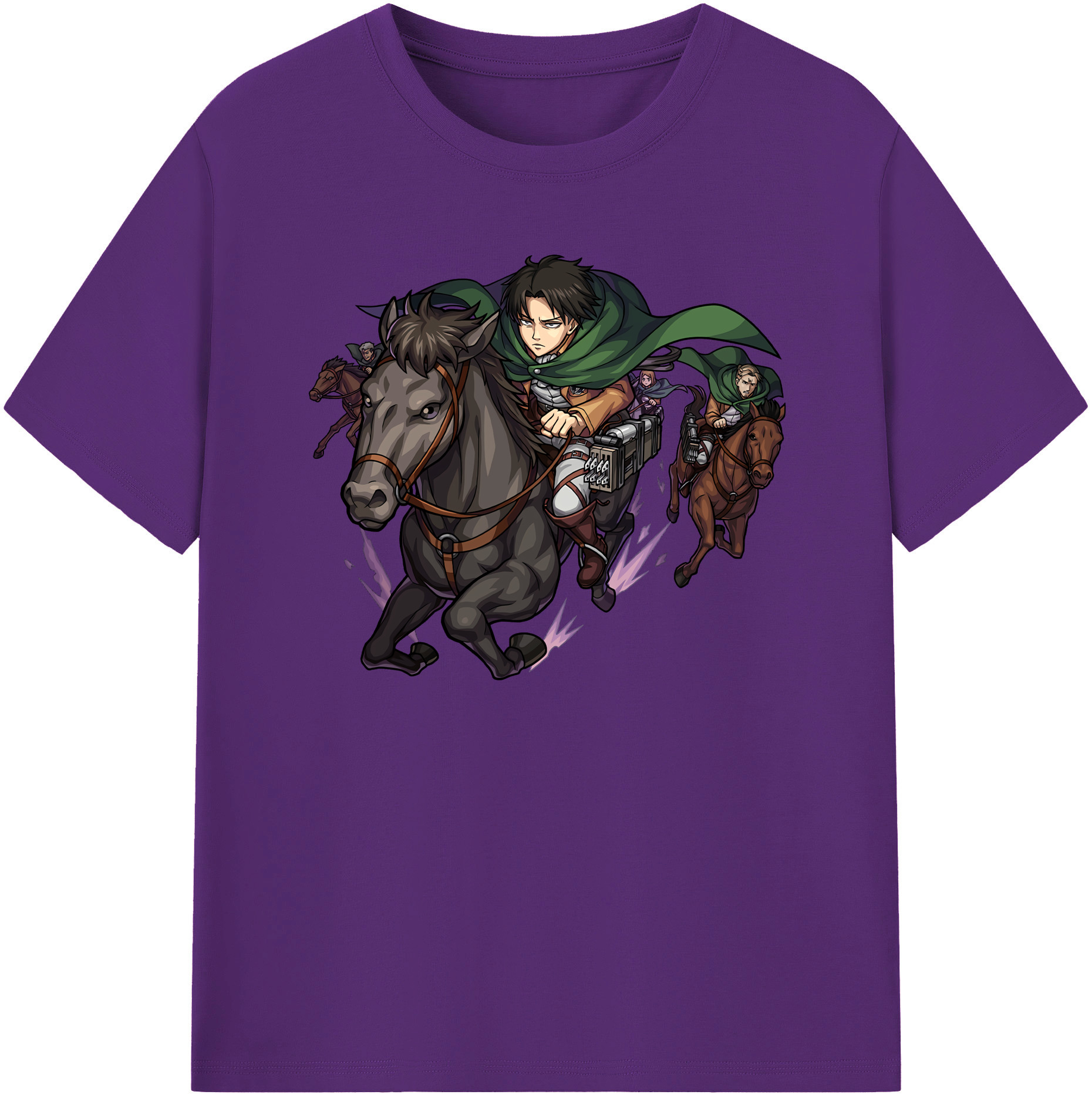 （画像用） 進撃の巨人 リヴァイ·アッカーマン Attack on Titan Levi Ackerman 綿100％半袖Tシャツ（フロントプリント）