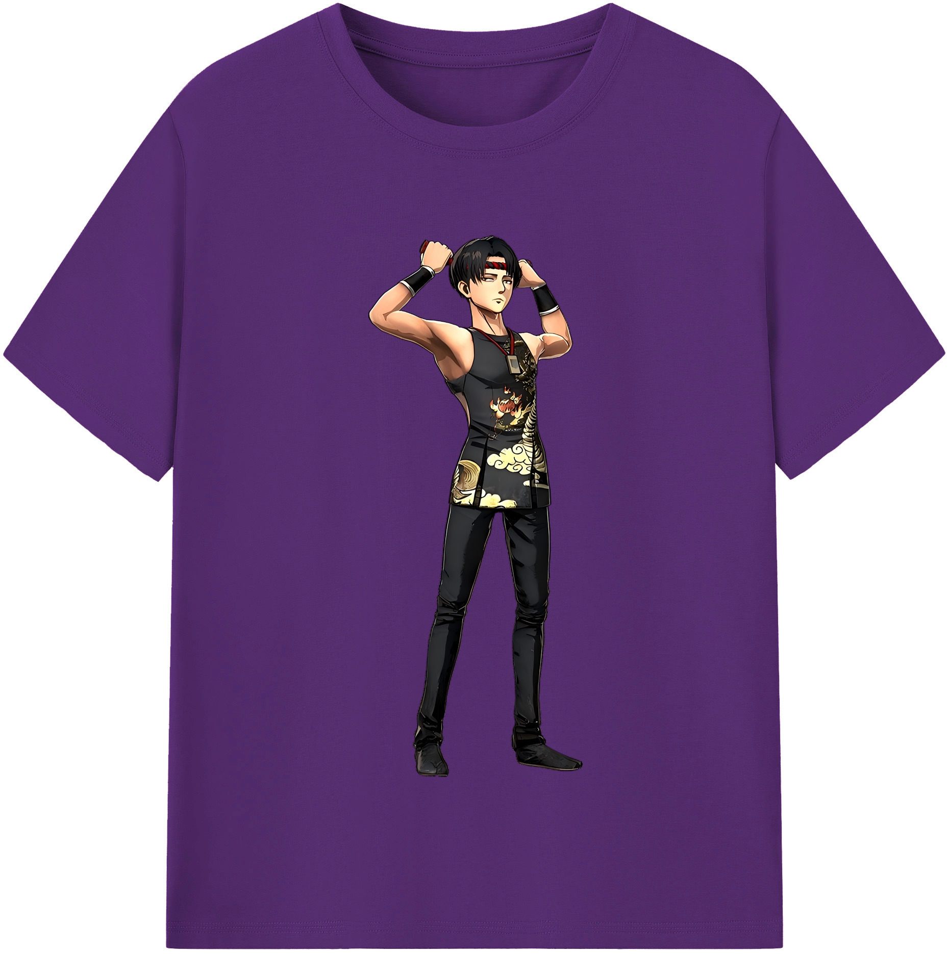 （画像用） 進撃の巨人 リヴァイ·アッカーマン Attack on Titan Levi Ackerman 綿100％半袖Tシャツ（フロントプリント）